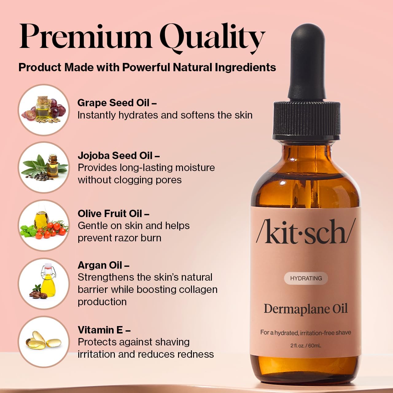 Kitsch Dermaplane Face Oil with Jojoba & Argan Oil – Hydrating Facial Formula for Dermaplaning Tool, Gua Sha & Razor Use - PrimeBioHealth - canada supplements