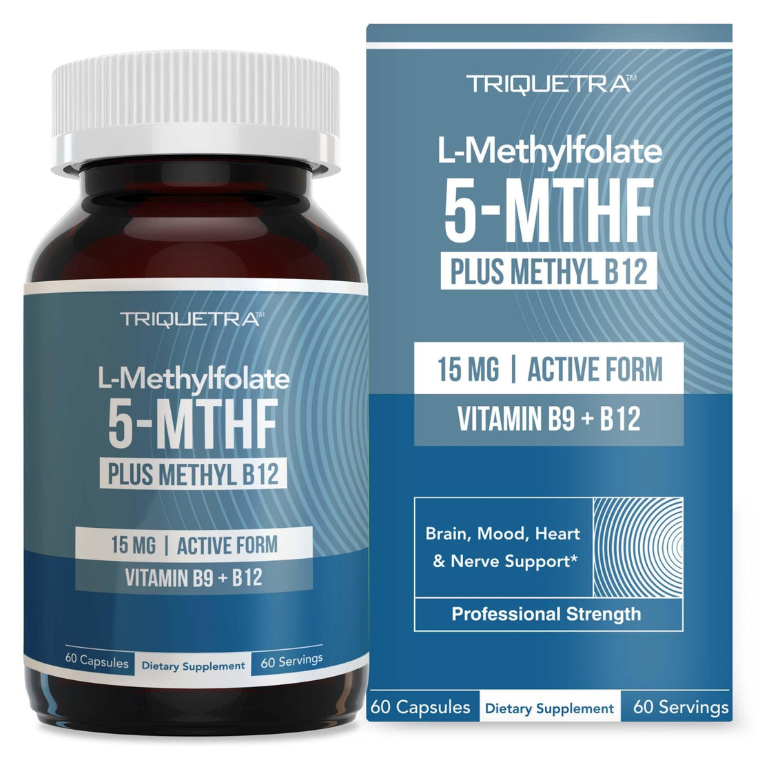 L Methyl Folate 15mg Plus Methyl B12 Cofactor – High Potency, Active 5-MTHF Form - Supports Mood, Methylation, Cognition - PrimeBioHealth - canada supplements