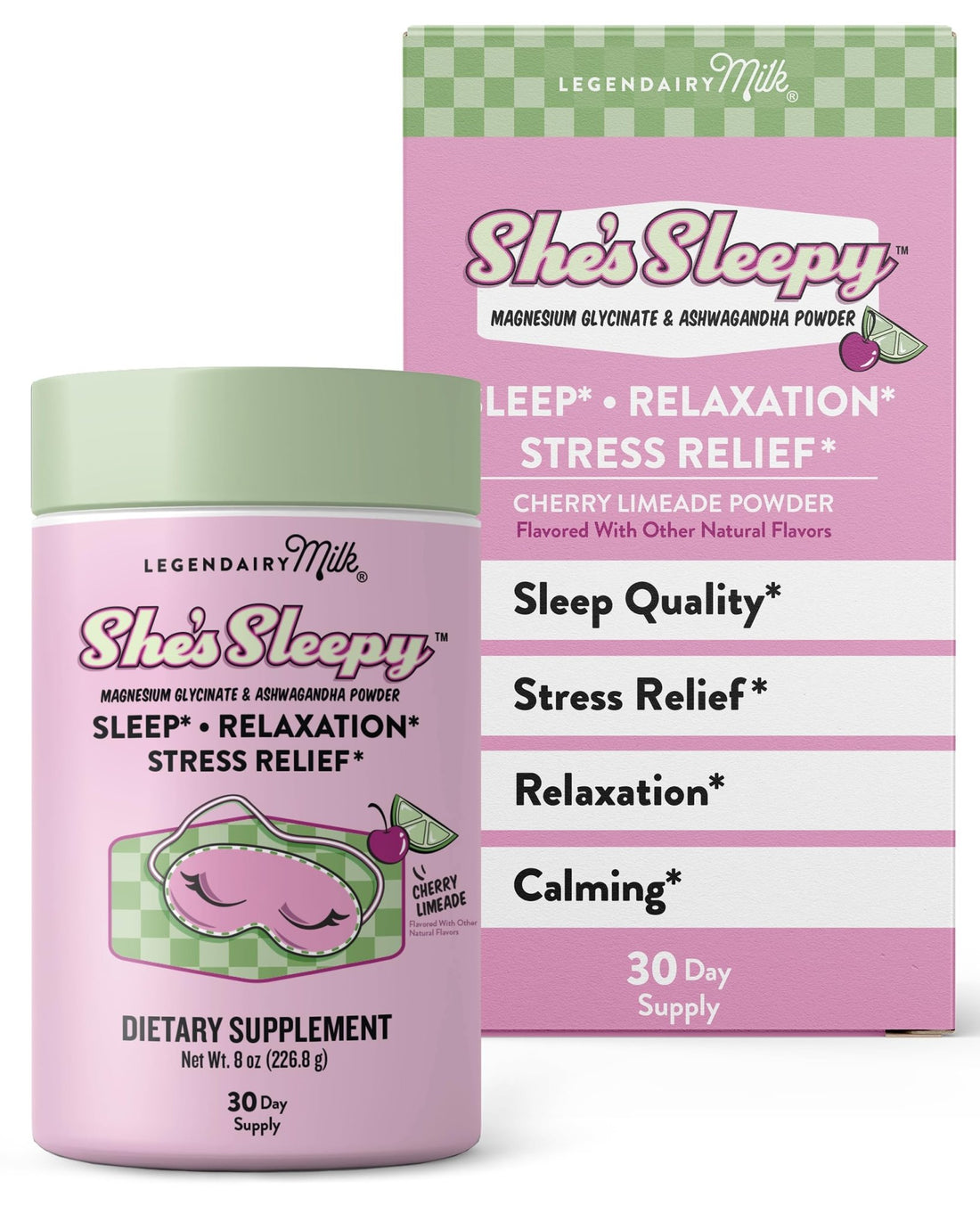 Legendairy Milk She’s Sleepy™ – Cherry Limeade – Nightly Sleep Aid, Sugar Free Drink Mix with Magnesium Glycinate & Ashwagandha - PrimeBioHealth - canada supplements