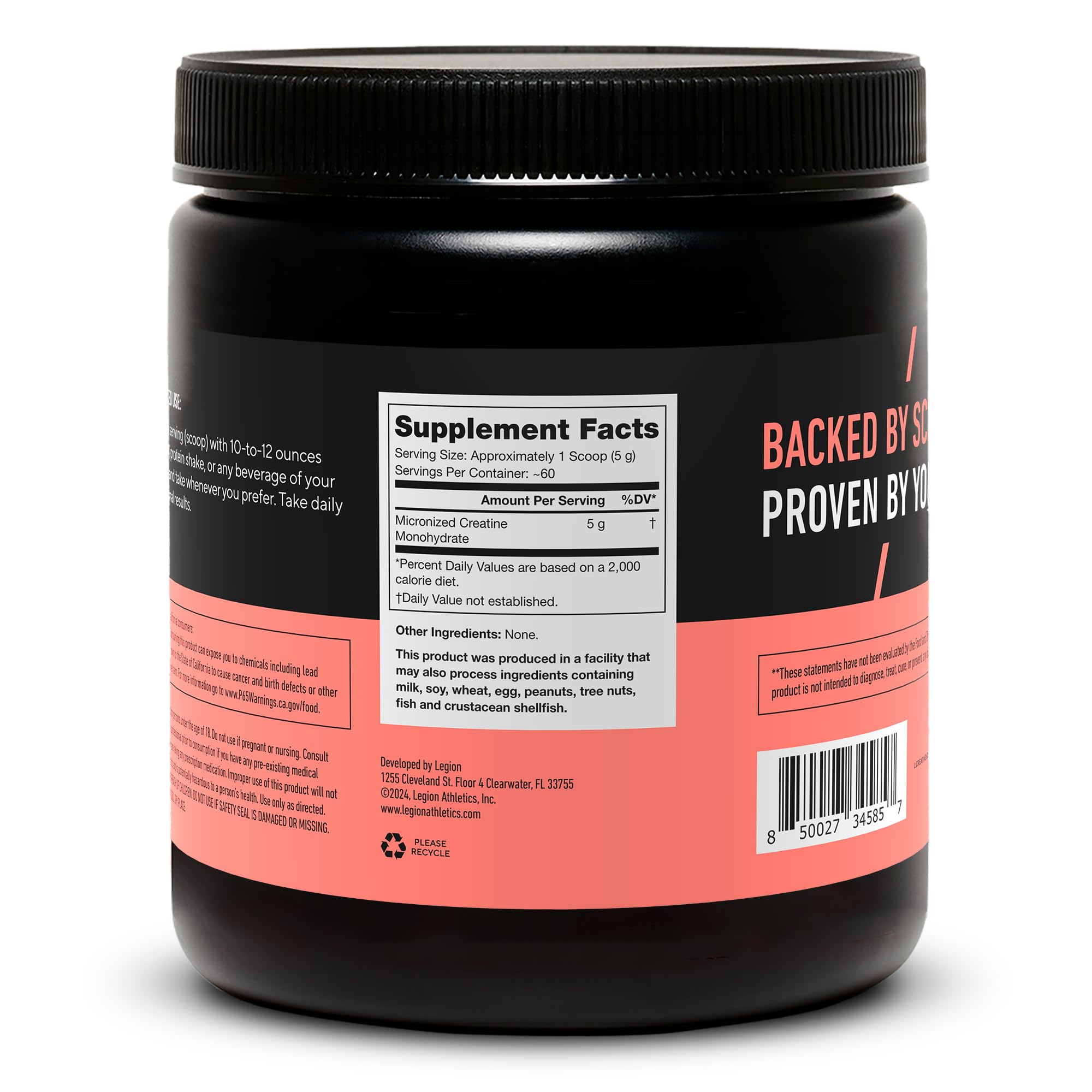 LEGION Micronized Creatine Monohydrate Supplement - Clean Creatine Powder for Muscle Gain & Post Workout Recovery - Micronized Creatine Supplement for Maximum - PrimeBioHealth - canada supplements