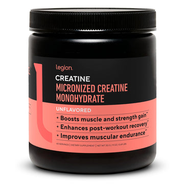 LEGION Micronized Creatine Monohydrate Supplement - Clean Creatine Powder for Muscle Gain & Post Workout Recovery - Micronized Creatine Supplement for Maximum - PrimeBioHealth - canada supplements
