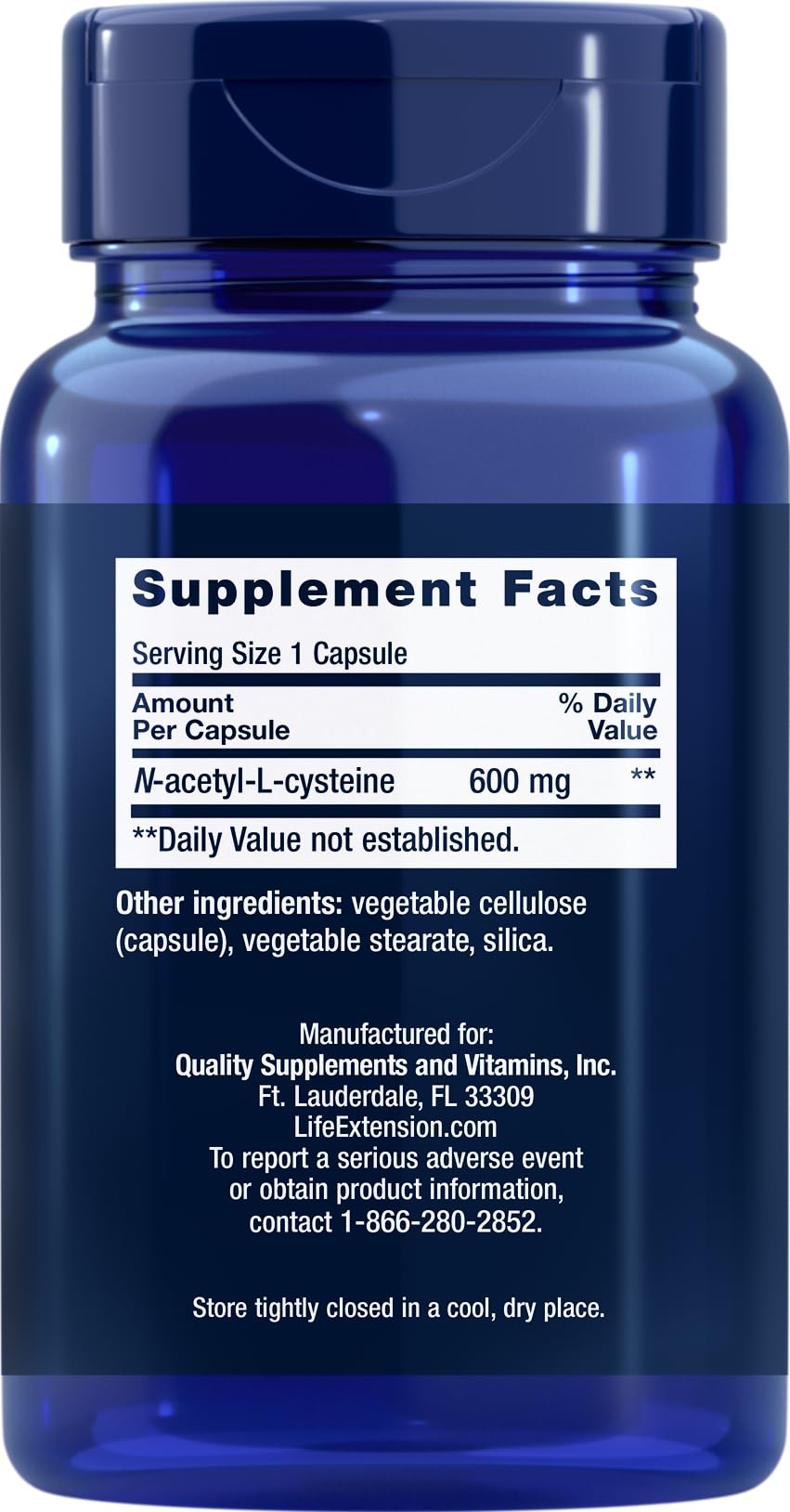 Life Extension N-Acetyl-L-Cysteine (NAC) 600mg, 150 Capsules - PrimeBioHealth - canada supplements