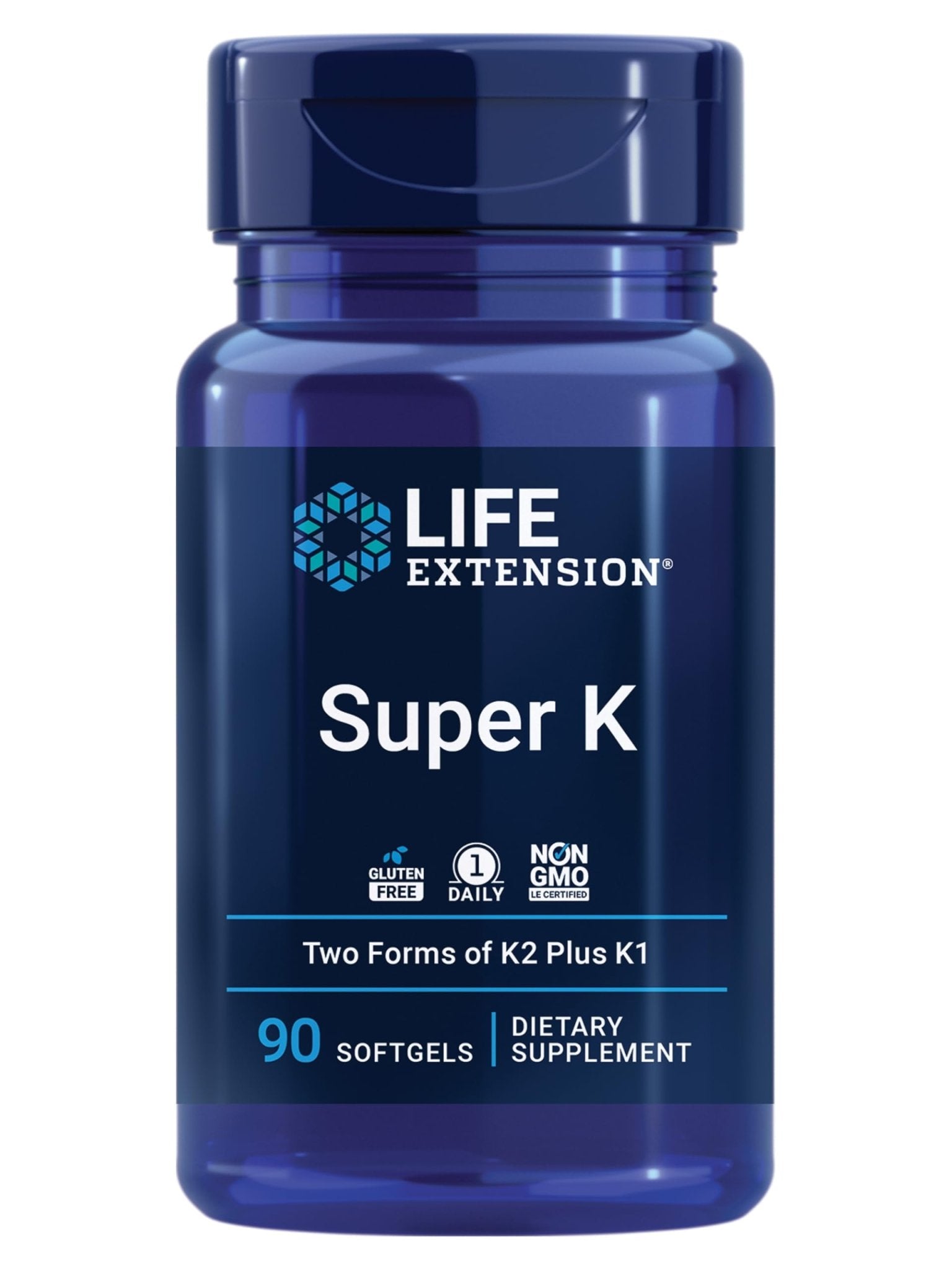 Life Extension Super K, Vitamin K Supplement, 2000 Mcg Vitamin K and 1180 Mcg Vitamin K2, Heart Health, Once-Daily, 90 Softgels - PrimeBioHealth - canada supplements