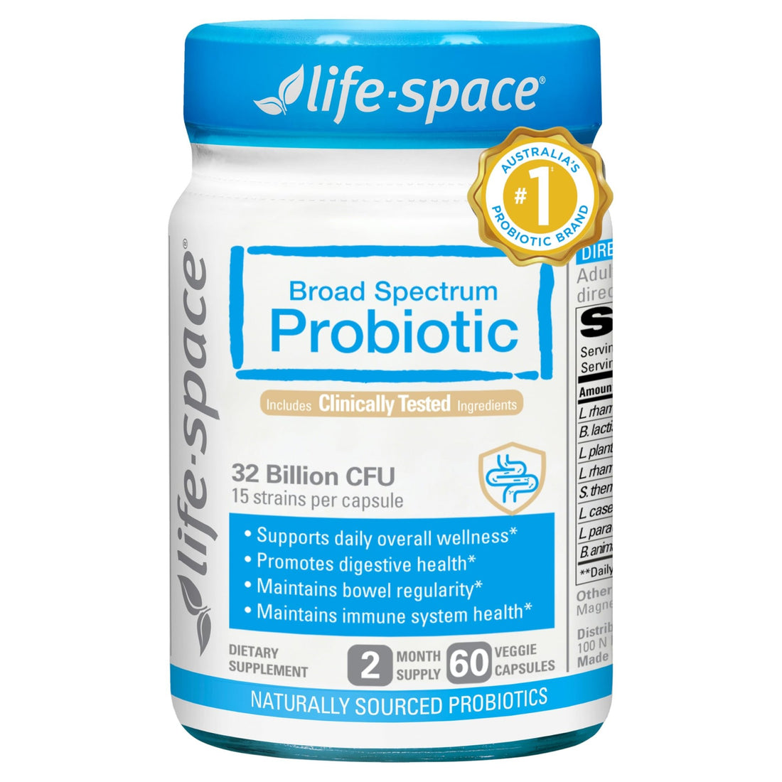 Life-Space Premium Broad Spectrum Probiotics, 2 Month Serving, 32 Billion CFU & 15 Diverse Strains, Formulated for Daily Digestive Health & Immune Health, - PrimeBioHealth - canada supplements
