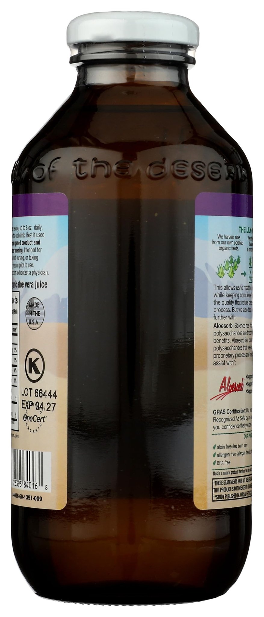 Lily of the Desert Aloe Vera Juice, Whole Leaf Filtered, Organic & Preservative Free – Natural Vitamins, Digestive Enzymes for Gut Health, - PrimeBioHealth - canada supplements