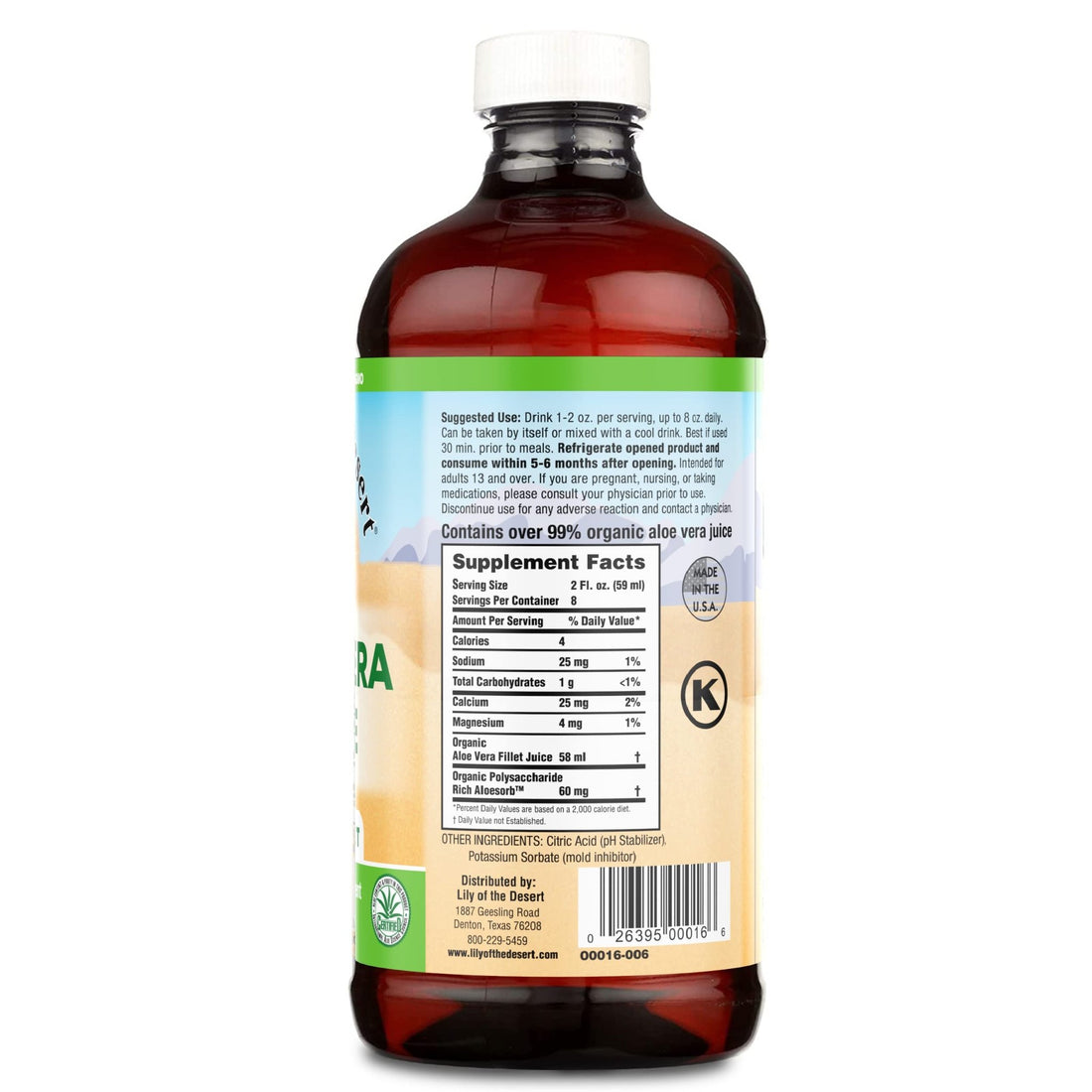 Lily of the Desert Organic Aloe Vera Juice – Inner Fillet, 16 fl oz - PrimeBioHealth - canada supplements