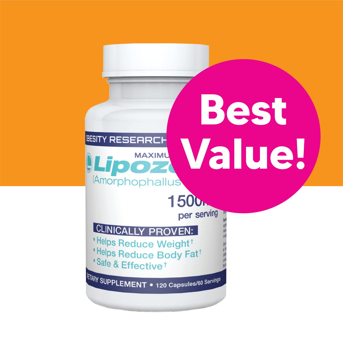 Lipozene MEGA Bottle - 120 Capsules, Making it Our Largest Size Available - Appetite Suppressant - PrimeBioHealth - canada supplements
