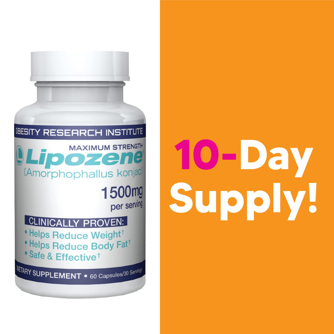 Lipozene Weight-Management Fiber Supplement, 60 Capsules | Non-Stimulant Glucomannan Formula for Healthy Lifestyle Support - PrimeBioHealth - canada supplements