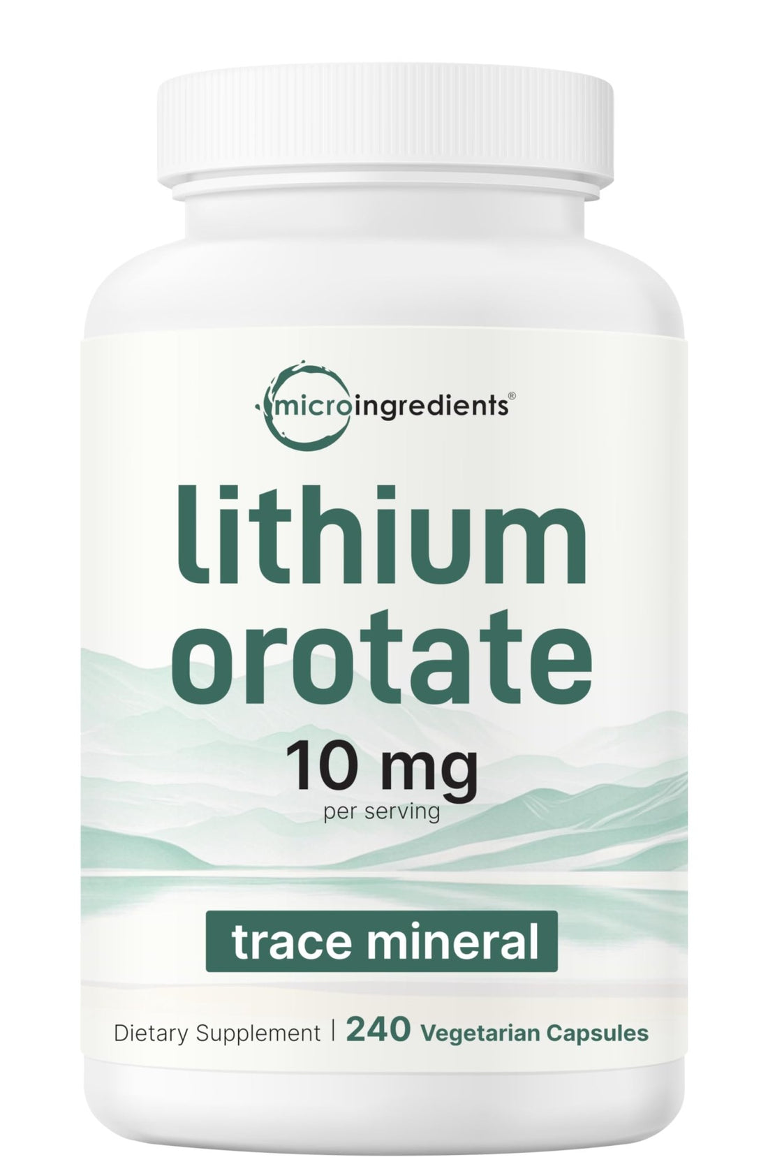 Lithium Orotate 10mg, 240 Veggie Capsules | 5mg Per Capsules | High Bioavailability Trace Mineral | Healthy Aging, Brain Supplement - PrimeBioHealth - canada supplements