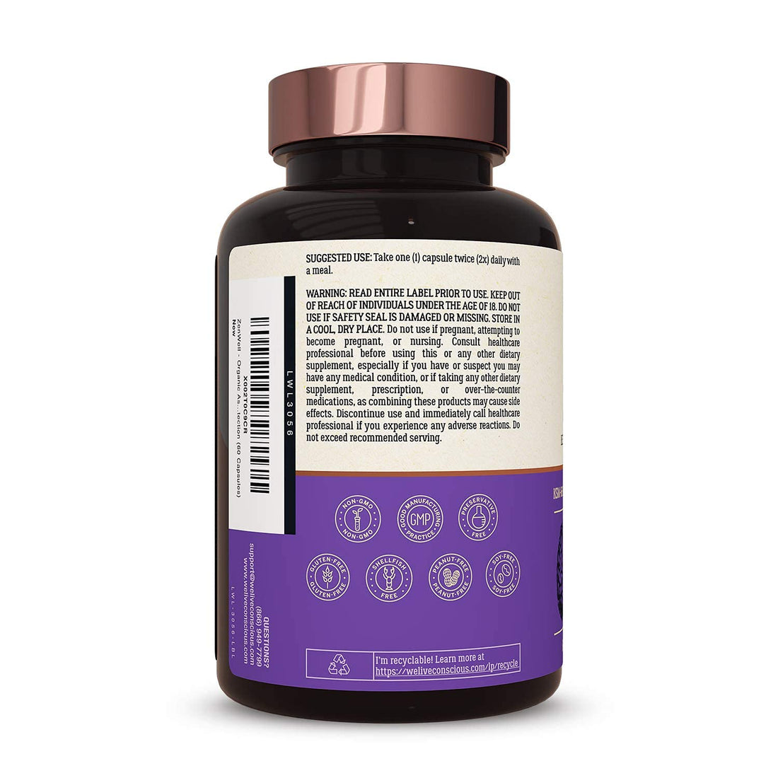 Live Conscious KSM-66 Ashwagandha Supplement w/L Theanine & AlphaWave - ZenWell Everyday Stress Relief, Cognitive, Brain Health - PrimeBioHealth - canada supplements