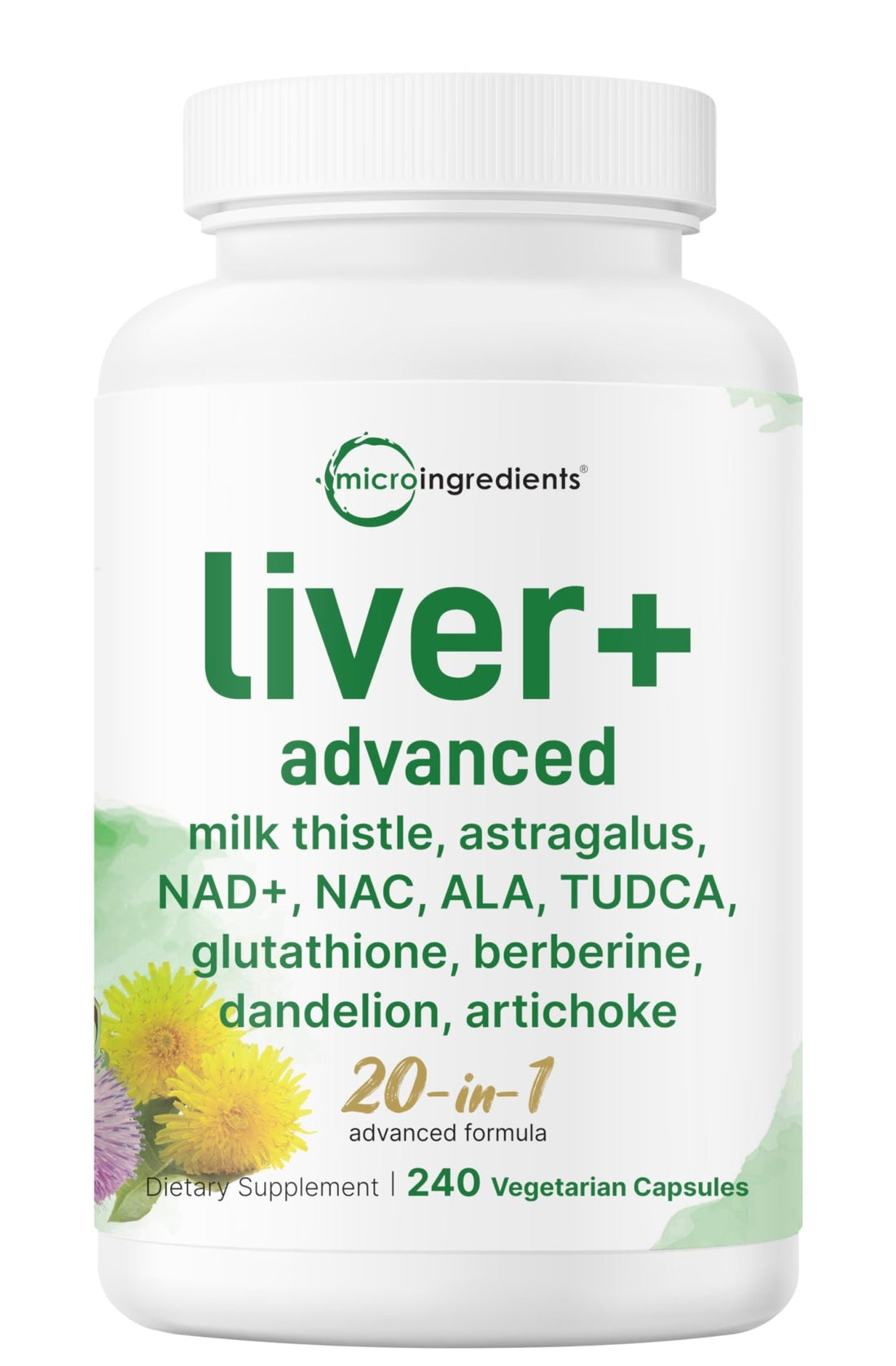 Liver Advanced+, 240 Veggie Capsules | 20-in-1 Complex with Milk Thistle, Dandelion, NAD, NAC, ALA, TUDCA, Glutathione, Artichoke, Turmeric, - PrimeBioHealth - canada supplements