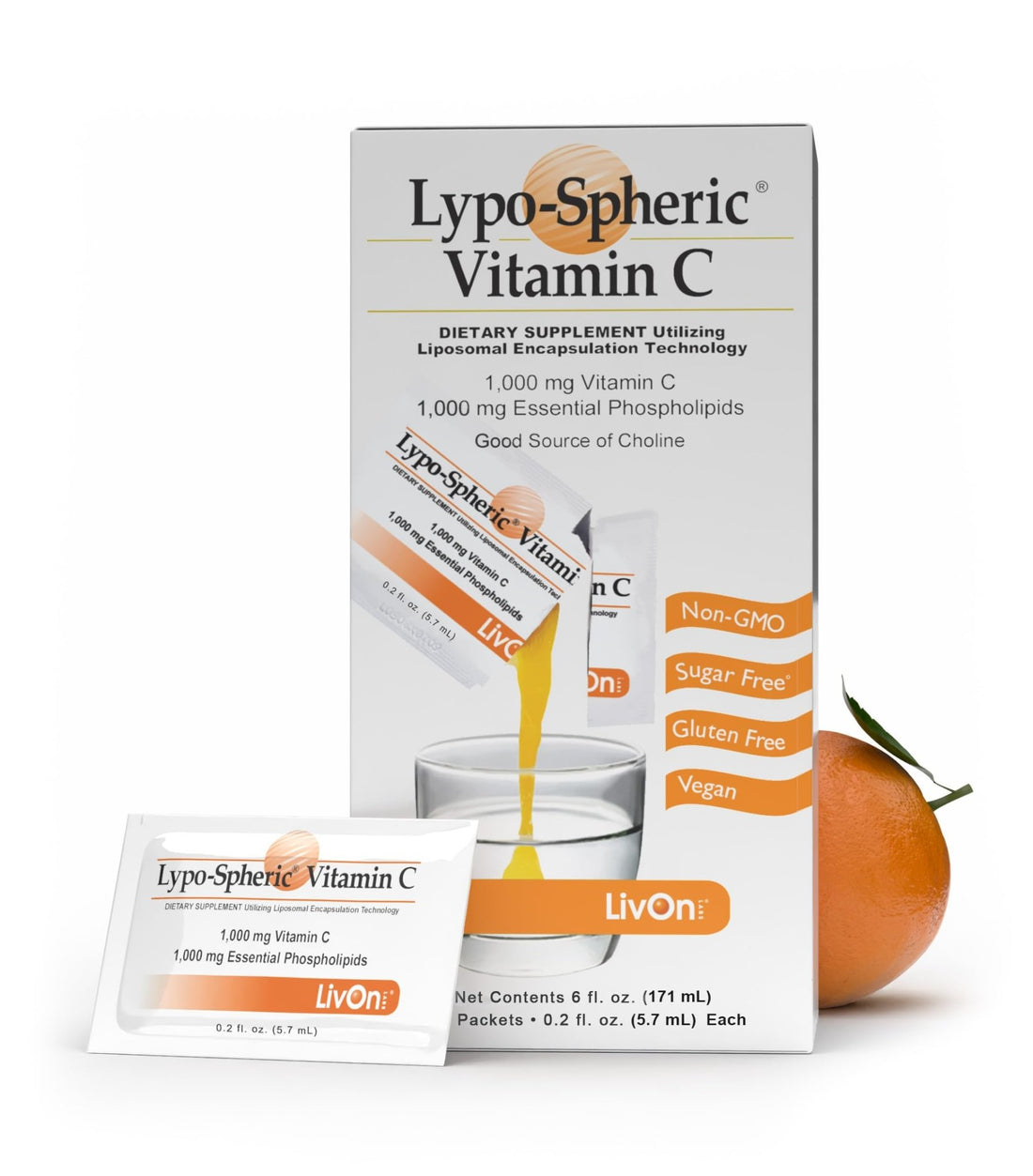 LivOn Laboratories Lypo–Spheric Liposomal Vitamin C 1000mg - No Sugar, Immune Support, Plant Based - Easy to Swallow, Absorbable - Non–GMO, Gluten Free - PrimeBioHealth - canada supplements