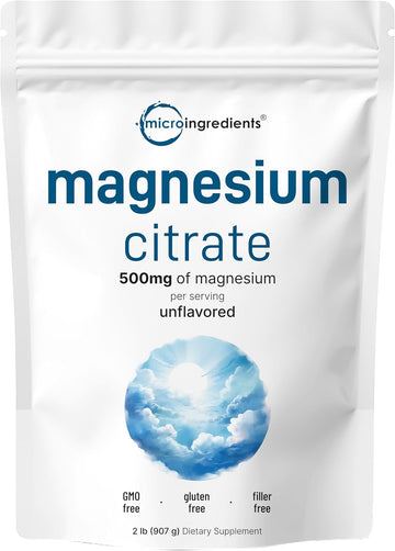 Magnesium Citrate Powder, 2lbs | Unflavored Magnesium Supplement | Relaxation and Nutrient Utilization | Easily Absorbed Formula | Non-GMO, Vegan, Gluten Free - PrimeBioHealth - canada supplements