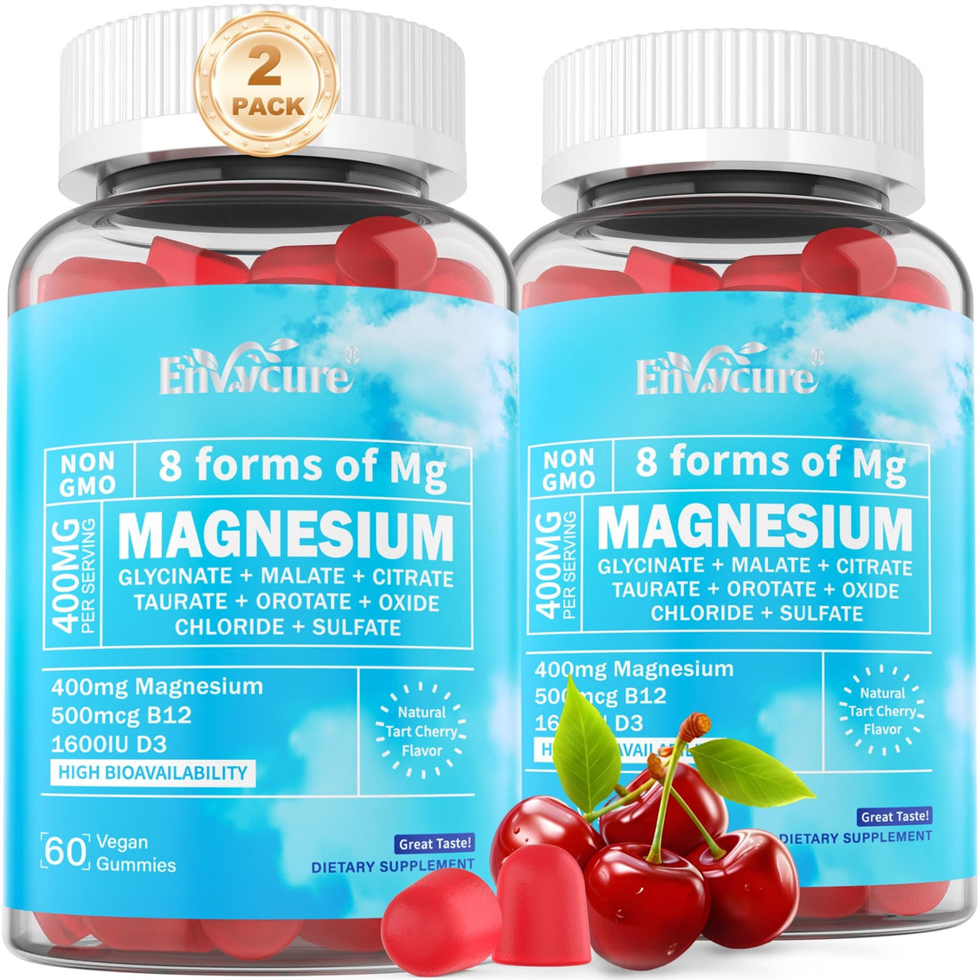 Magnesium Complex Gummies 400mg | as 8 Forms of Magnesium Glycinate, Malate, Citrate, Taurate, Oxide & More | w/Ashwagandha Extract, D3 & B12 Supports for Calm, Zzz - PrimeBioHealth - canada supplements