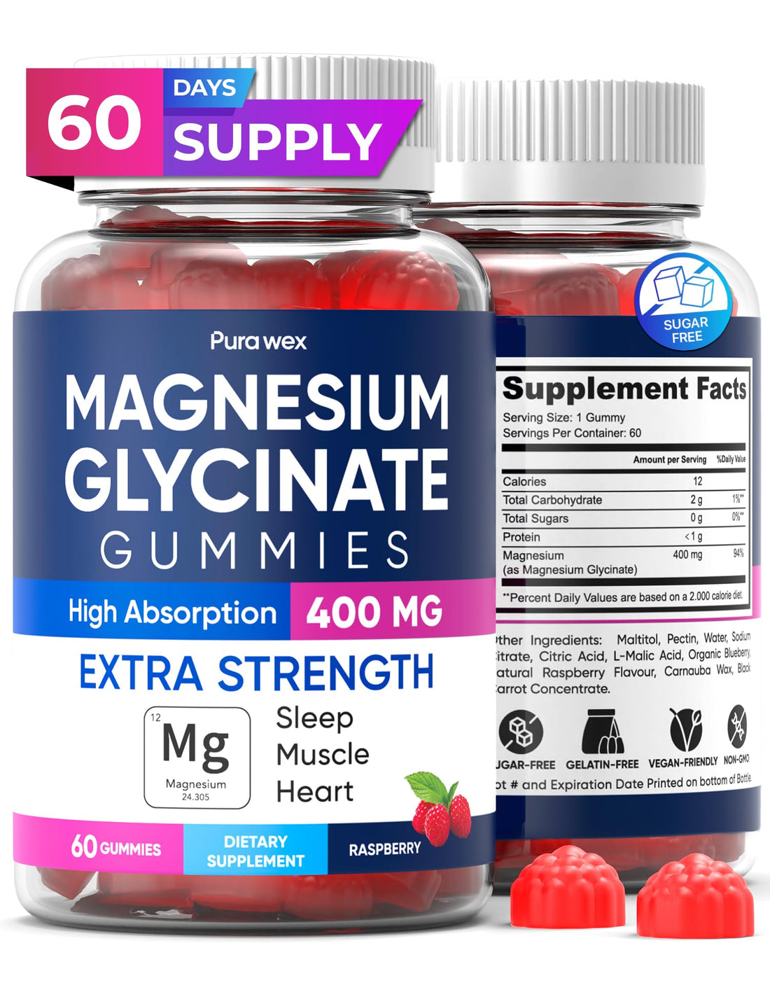 Magnesium Glycinate Gummies 400mg, High Absorption Magnesium Supplement for Women - PrimeBioHealth - canada supplements