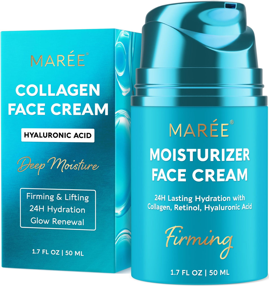 MAREE Face Moisturizer – Firming & Lifting Face Cream for Women with Collagen, Retinol & Hyaluronic Acid – Day & Night Anti-Aging Facial Wrinkle - PrimeBioHealth - canada supplements