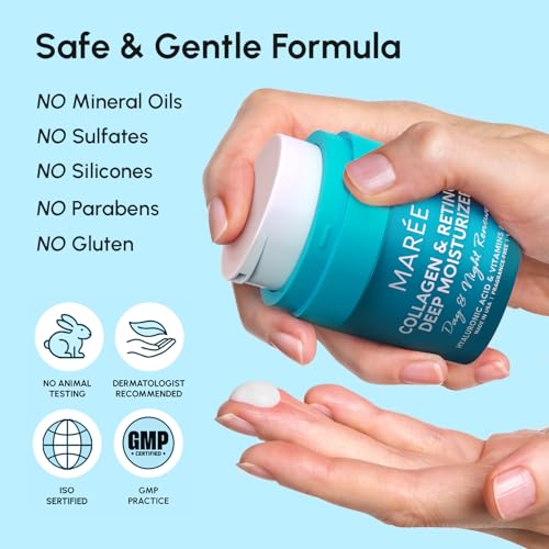 MAREE Face Moisturizer Retinol Cream for Face – Daily Wrinkle Cream for Women – Anti-Aging Face Cream – Facial Moisturizer with Collagen - PrimeBioHealth - canada supplements