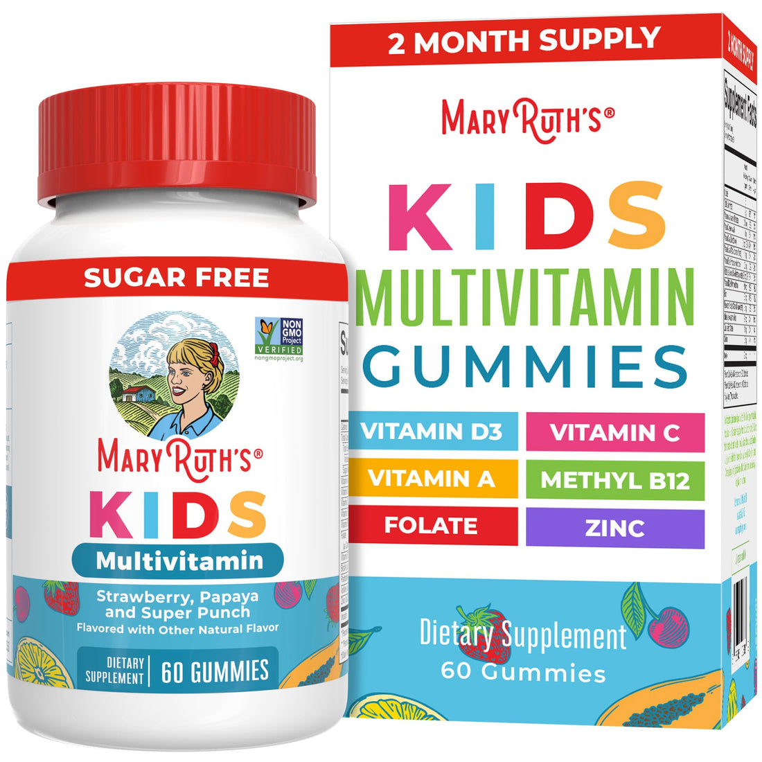 MARYRUTH'S Kids Vitamins | Multi | Sugar Free | 2 Month Supply | Kids Multivitamin Gummies for Ages 2+ | Vegan | Only 1 Gummy a Day | 60 Count - PrimeBioHealth - canada supplements