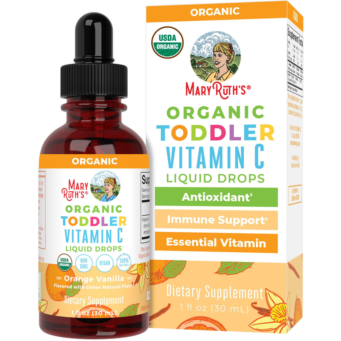 MARYRUTH'S Organic Toddler Vitamin C Drops for Immunity | Ages 1-3 Years | 15 mg Per Serving | Vitamin C for Immune Support & Overall Health | Vegan | Sugar Free - PrimeBioHealth - canada supplements