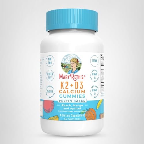 MARYRUTH'S Organics Calcium with Vitamin D & Vitamin K2, 2 Month Supply, Calcium Supplement Supports Bone Health & Joint Support, with Vitamins D3 K2 Gummies - PrimeBioHealth - canada supplements