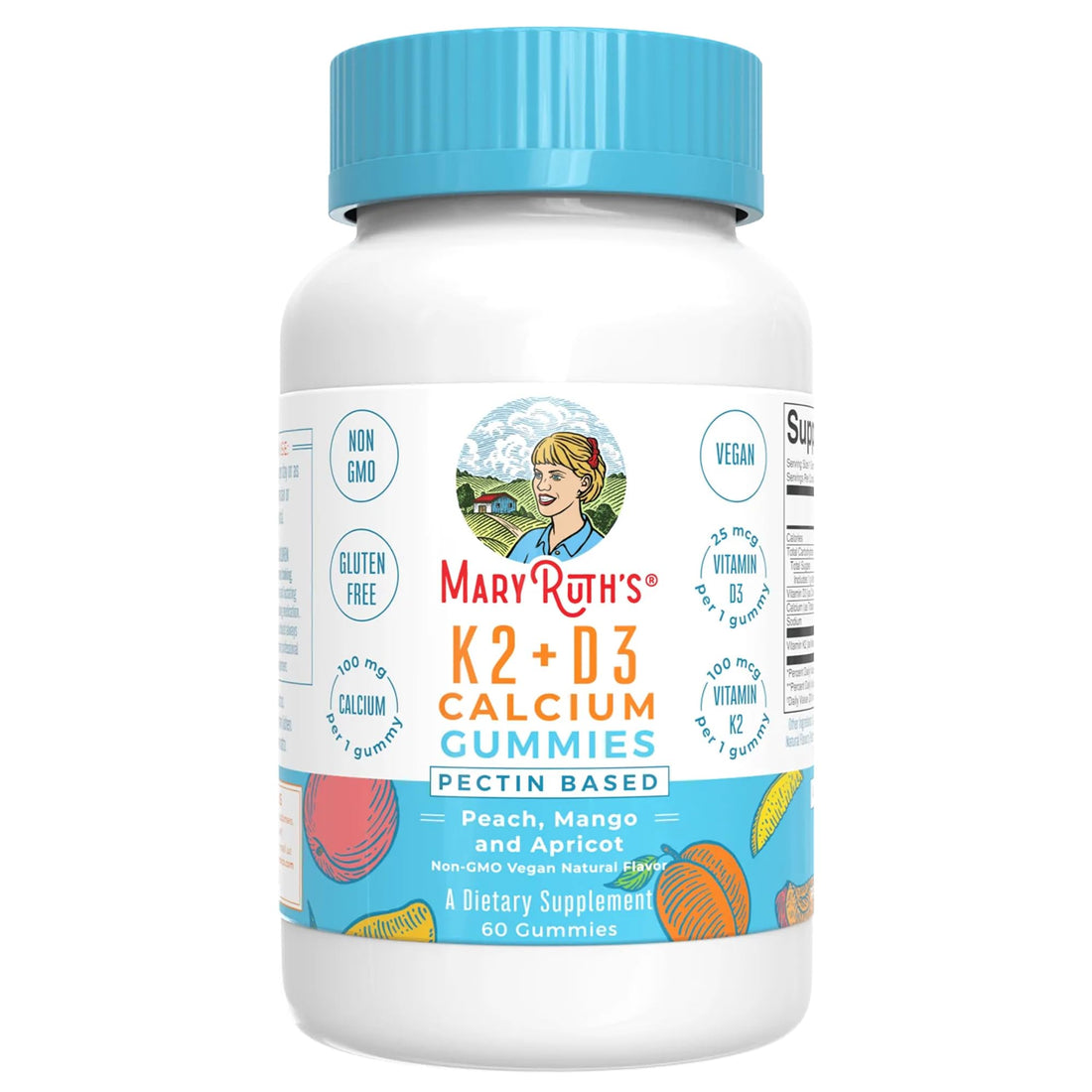 MARYRUTH'S Organics Calcium with Vitamin D & Vitamin K2, 2 Month Supply, Calcium Supplement Supports Bone Health & Joint Support, with Vitamins D3 K2 Gummies - PrimeBioHealth - canada supplements