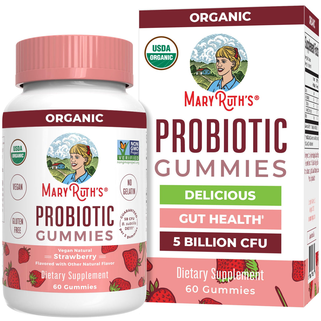MARYRUTH'S USDA Organic Probiotic Gummies Probiotic Digestive Support | Immune Support | Digestive & Gut Health Supplement | 5 Billion CFU - PrimeBioHealth - canada supplements