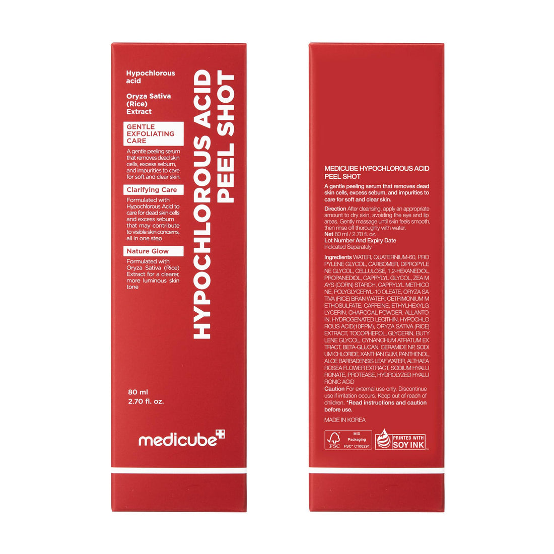 medicube Peel Shot with Hypochlorous Acid | Gentle Exfoliating Serum for Dead Skin Cells & Pores, Blackheads & Excess Sebum Control - PrimeBioHealth - canada supplements