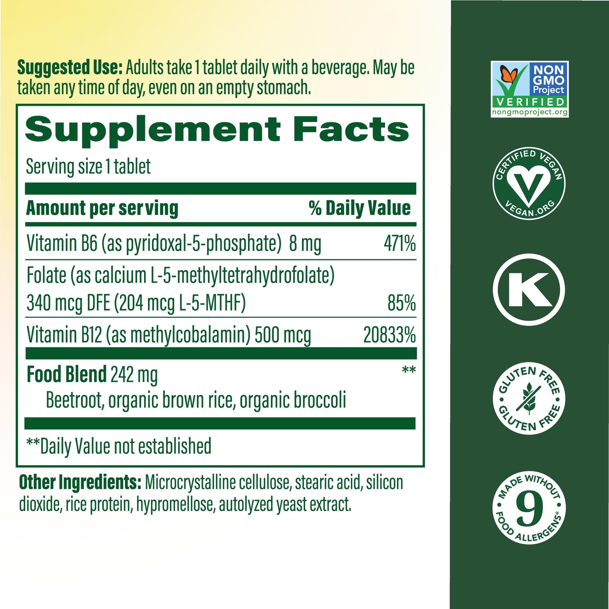 MegaFood Methyl B12 - Vegan - Includes Methyl Folate, Vitamin B12 & B6 - Supports Cellular Energy Production, Nervous System Health - PrimeBioHealth - canada supplements