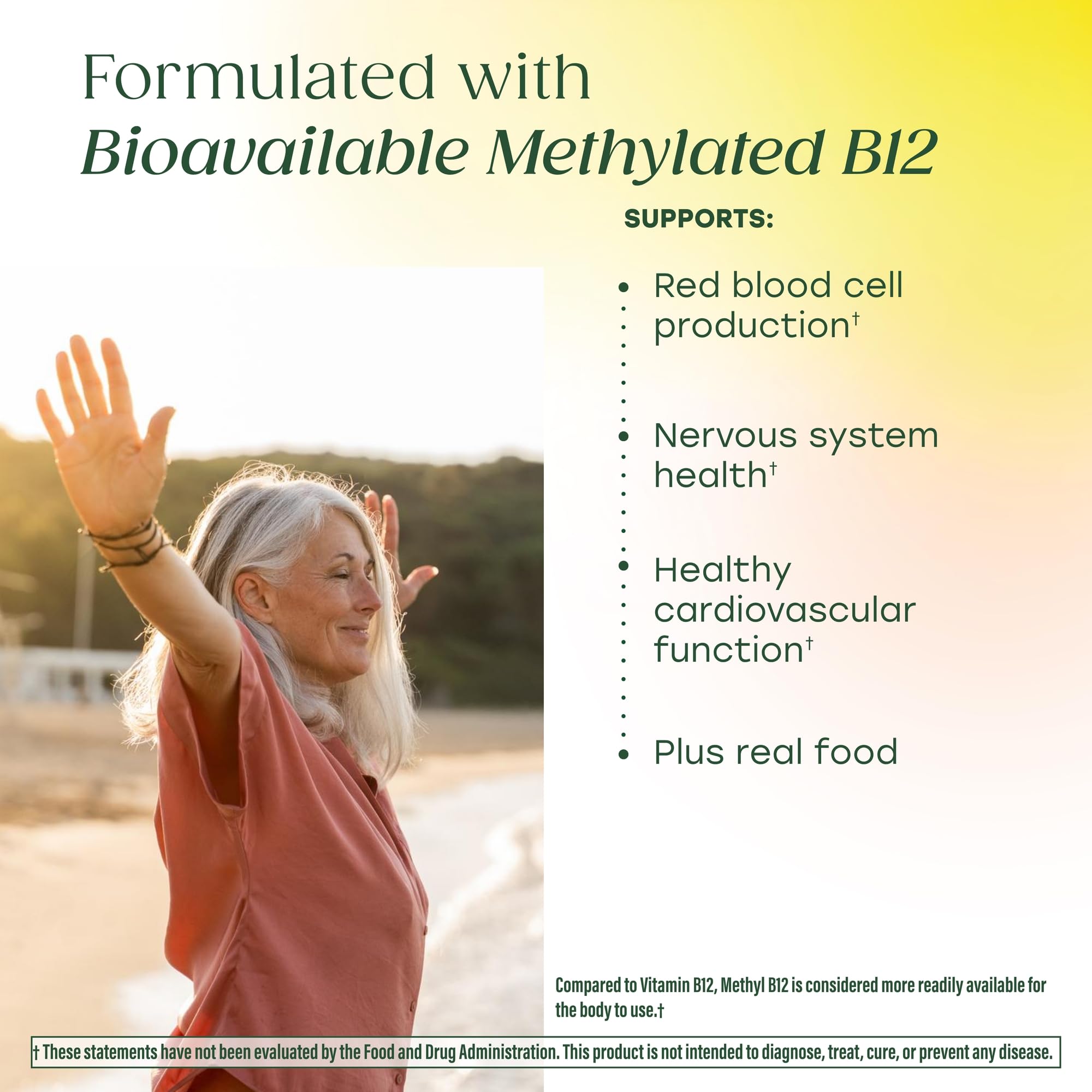 MegaFood Methyl B12 - Vegan - Includes Methyl Folate, Vitamin B12 & B6 - Supports Cellular Energy Production, Nervous System Health - PrimeBioHealth - canada supplements