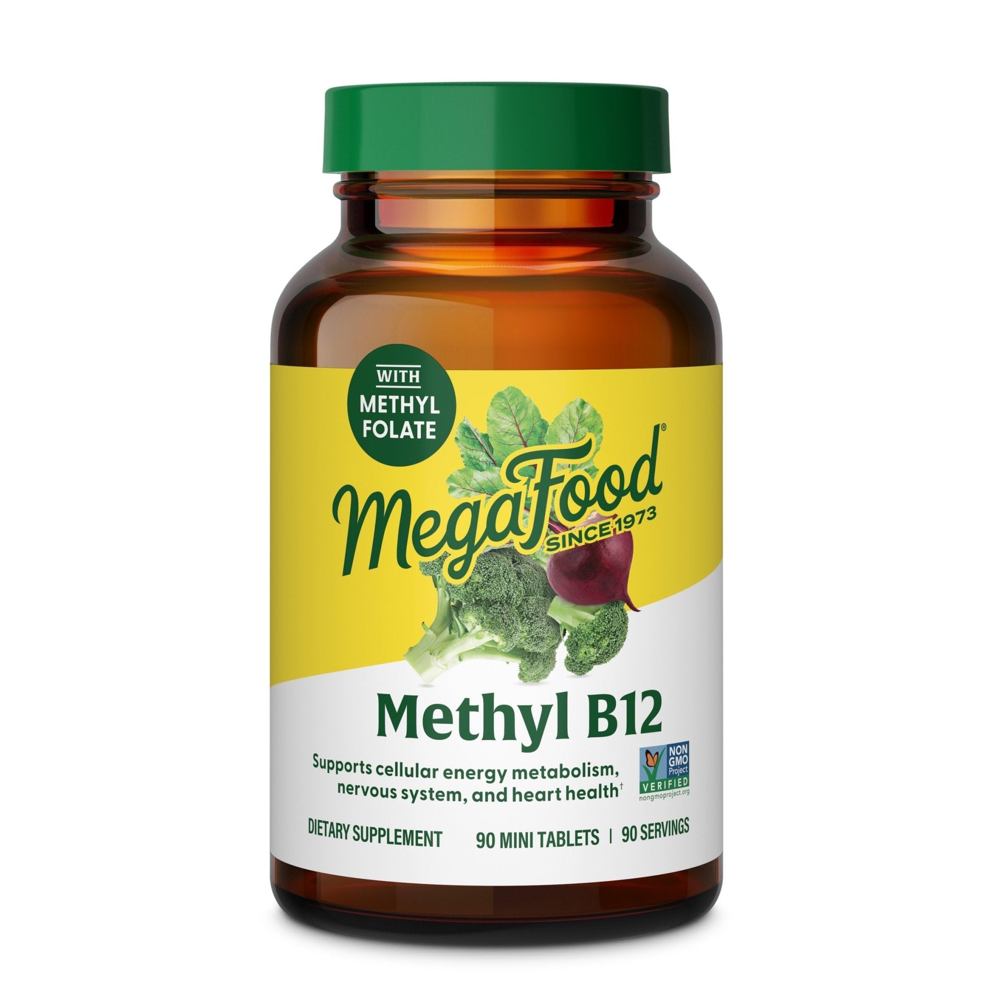 MegaFood Methyl B12 - Vegan - Includes Methyl Folate, Vitamin B12 & B6 - Supports Cellular Energy Production, Nervous System Health - PrimeBioHealth - canada supplements