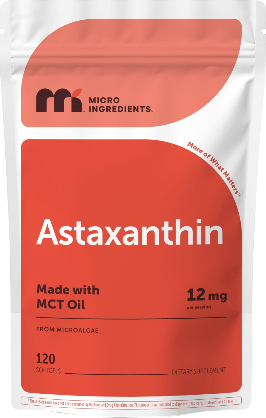 Micro Ingredients Astaxanthin 12mg with MCT Oil, 120 Softgels, 4 Month Supply | Premium Astaxanthin Antioxidant Supplements* | Fresh Microalgae Source - PrimeBioHealth - canada supplements