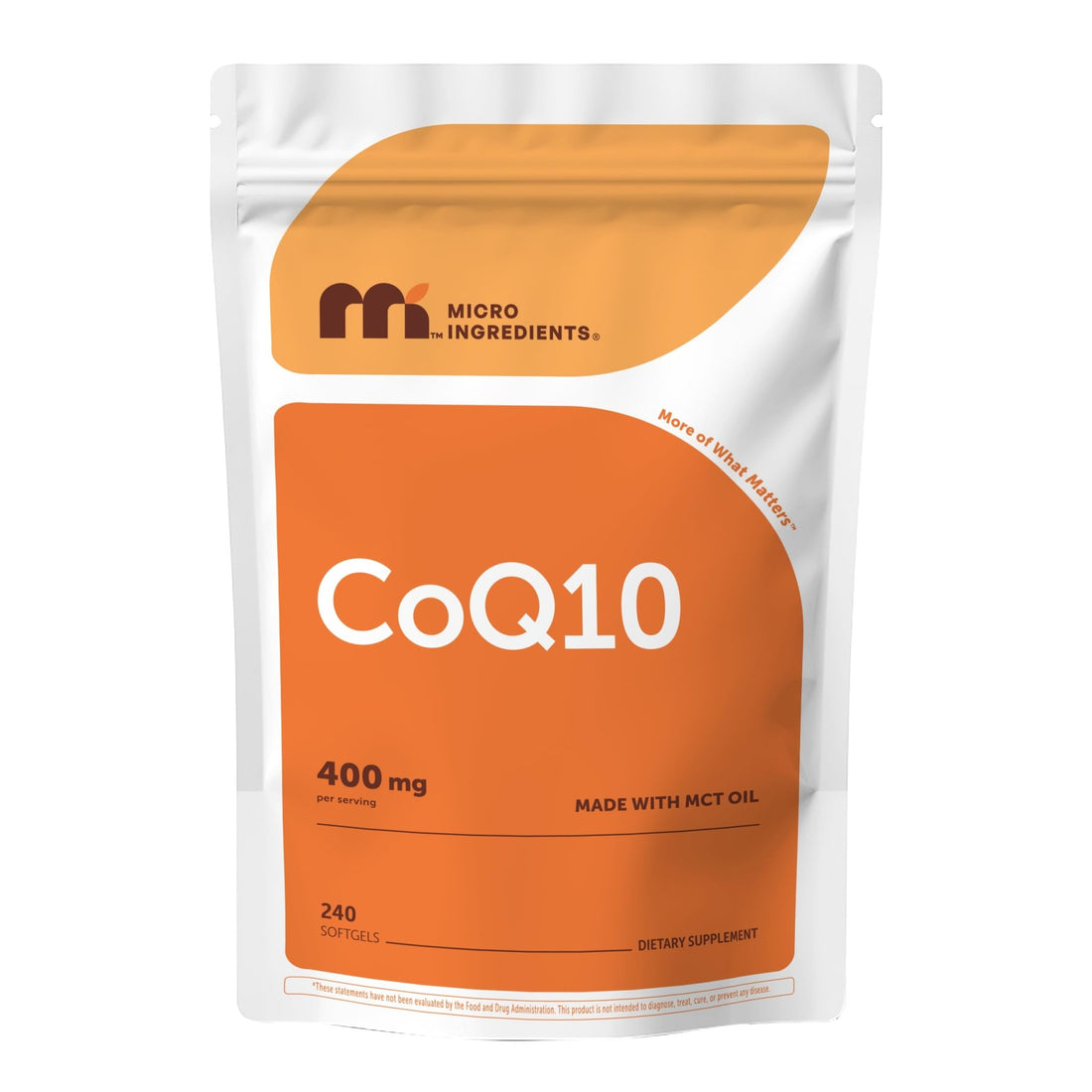 Micro Ingredients CoQ10 400 mg Per Serving, 240 Softgels | Made with Coconut MCT Oil | Coenzyme Q10 (Ubiquinone) | Non-GMO - PrimeBioHealth - canada supplements