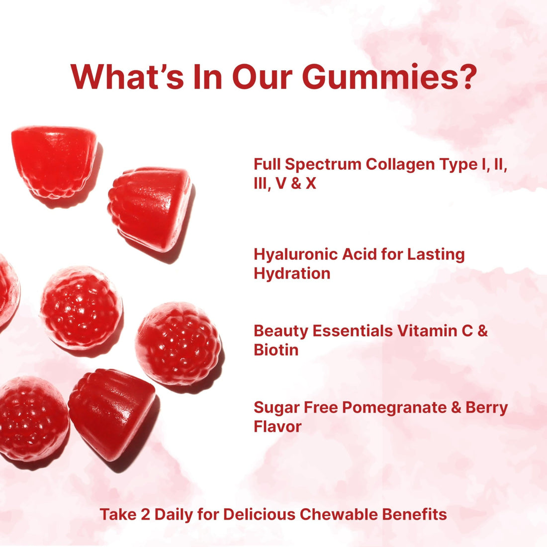 Micro Ingredients Multi Collagen Peptides, 120 Collagen Gummies | Type I,II,III,V,X Protein with Biotin, Hyaluronic Acid, & Vitamin C Complex | Pomegranate & Berry Flavored - PrimeBioHealth - canada supplements