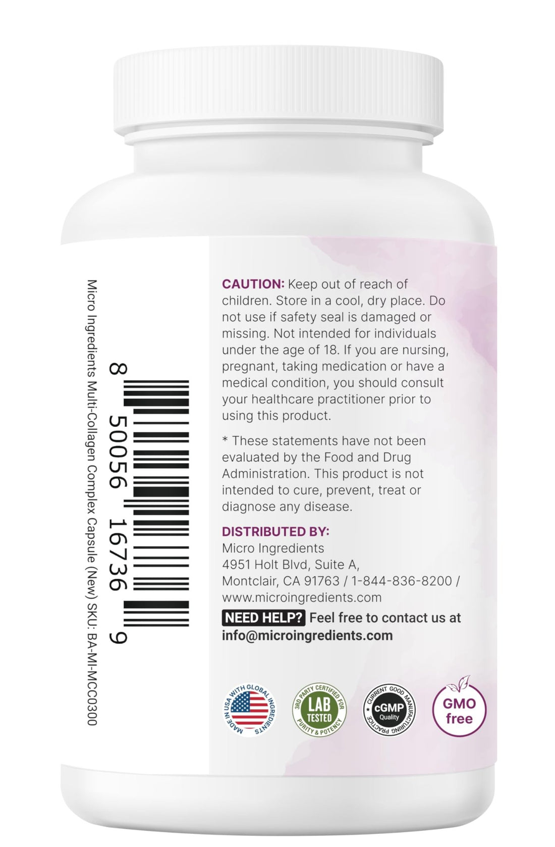 Micro Ingredients Multi Collagen Pills for Women & Men, 240 Capsules | Type I, II, III, V, X | Hydrolyzed Peptides with Biotin, Hyaluronic Acid - PrimeBioHealth - canada supplements