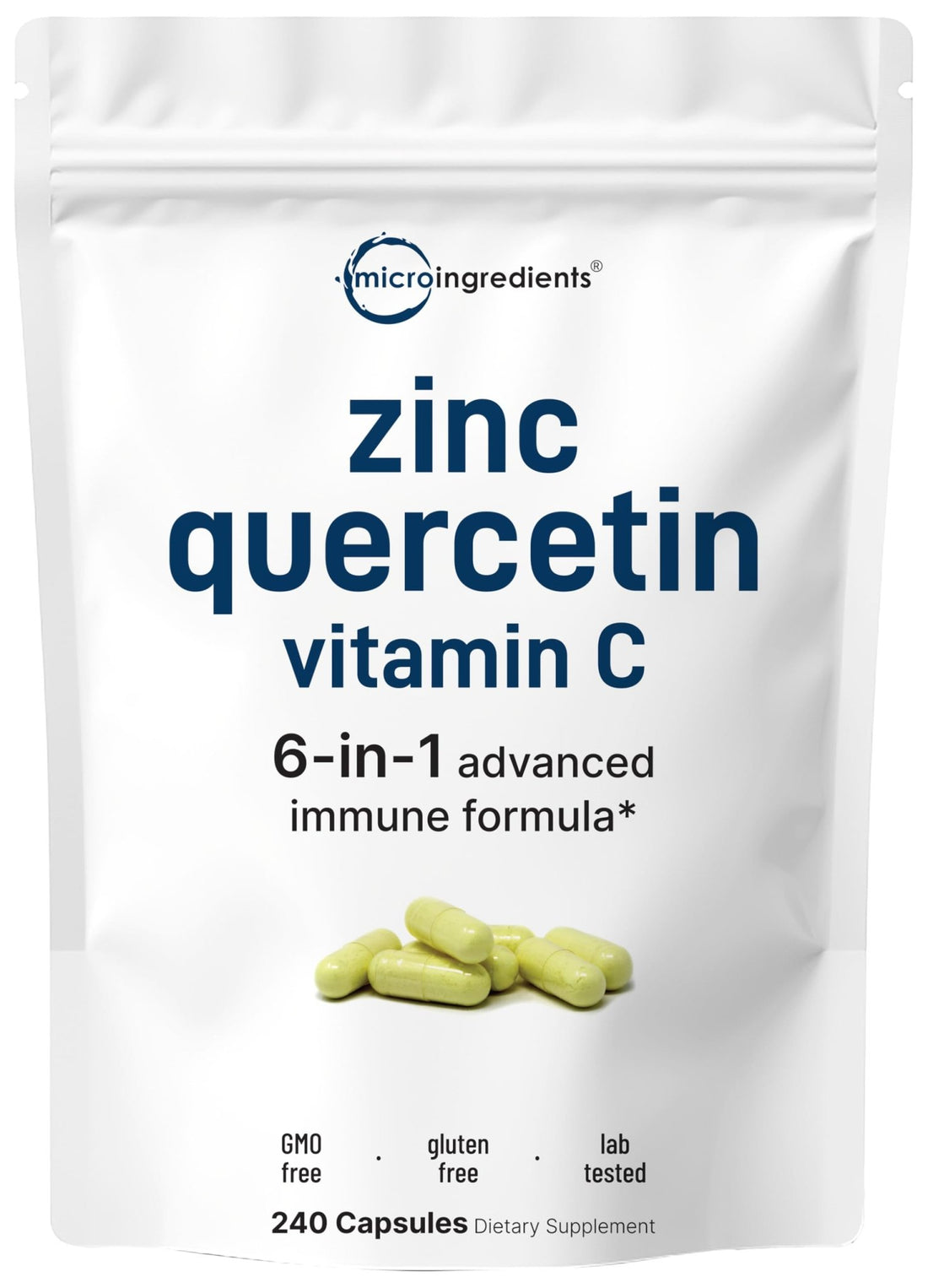 Micro Ingredients Quercetin with Vitamin C and Zinc, 240 Capsules | Quercetin 500mg, Vitamin C 500mg, Zinc 50mg (Picolinate, Citrate, Glycinate, Gluconate) - PrimeBioHealth - canada supplements