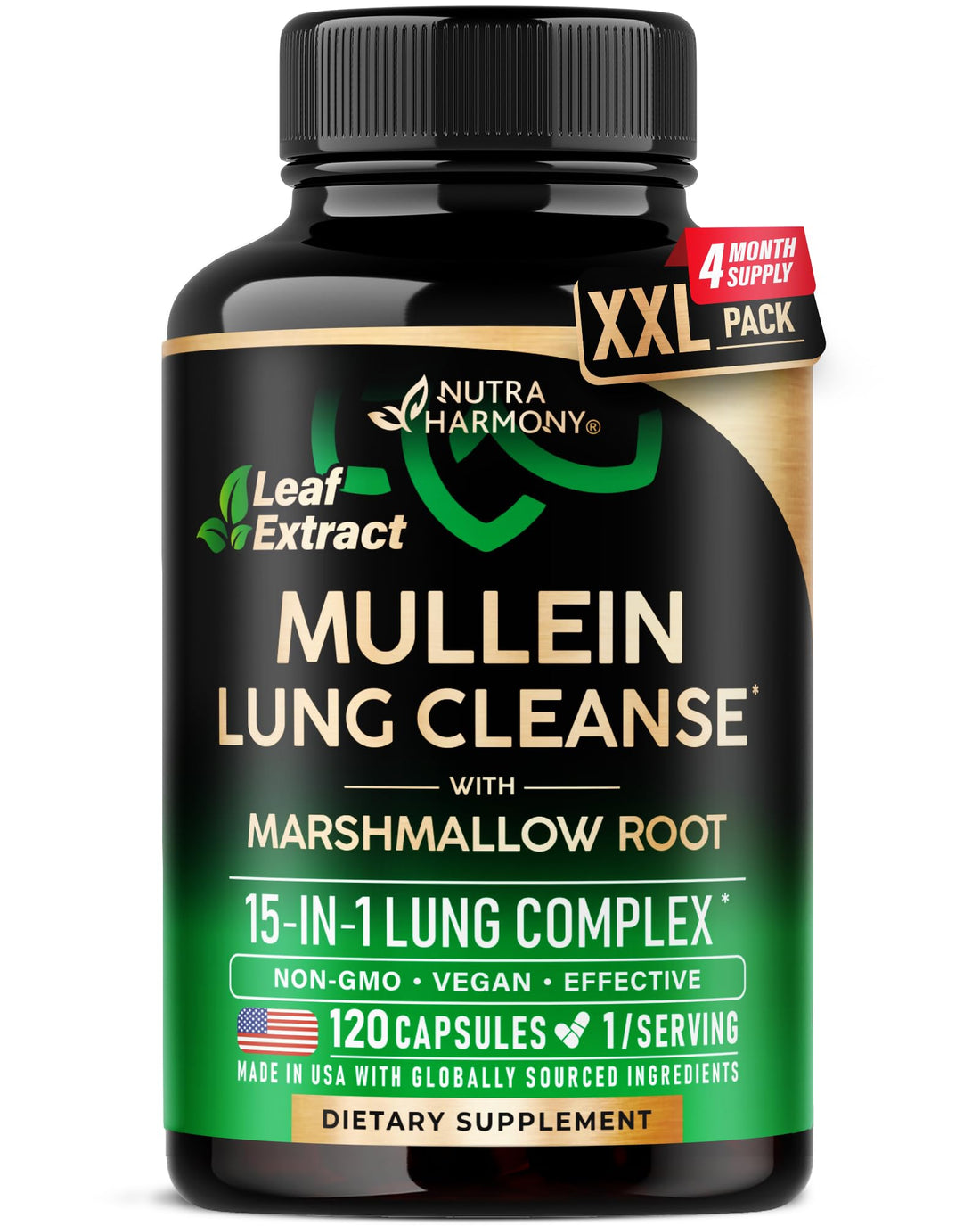 Mullein Lung Detox - Mullein Leaf Extract - Marshmallow Root | Echinacea | Oregano | Quercetin | NAC - 15-in-1 Lung Support & Cleanse for Smokers Supplement - PrimeBioHealth - canada supplements