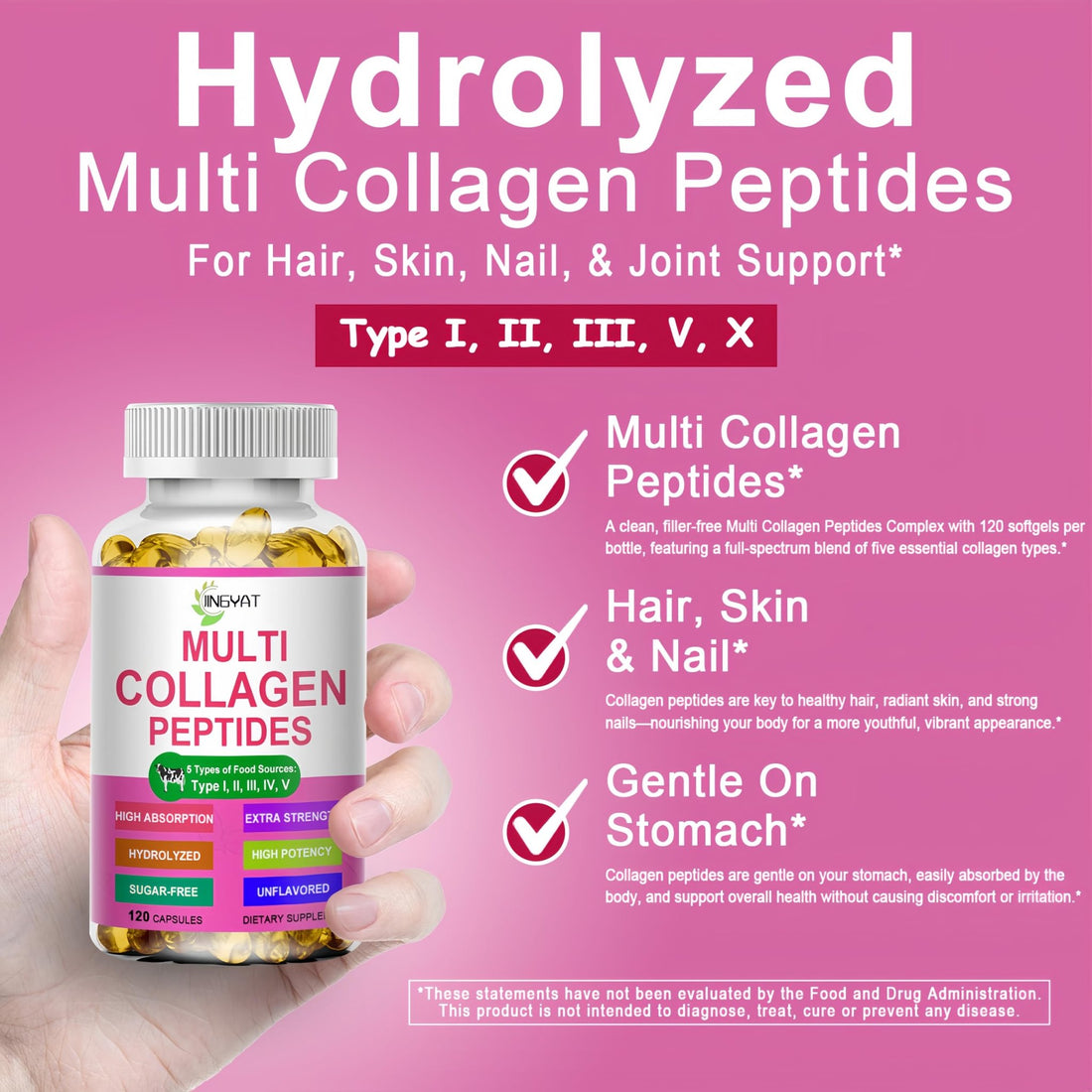 Multi Collagen Peptides Softgels - Hydrolyzed Collagen Peptides For Women & Men with Vitamin C Hyaluronic Acid - High Absorption Collagen Complex - PrimeBioHealth - canada supplements