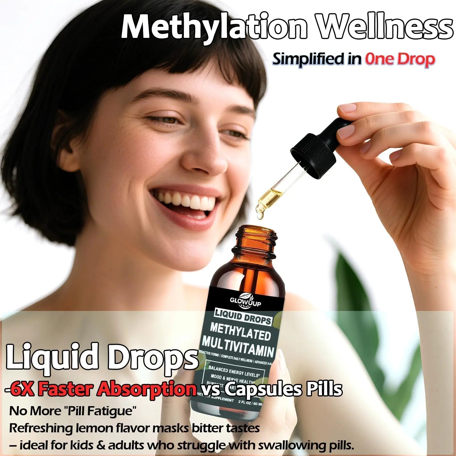 Multivitamin for Women & Men, Methylated Multivitamins & Multiminerals liquid Drops with Methylfolate B12 B2 Vitamin C E D3 K2 - PrimeBioHealth - canada supplements