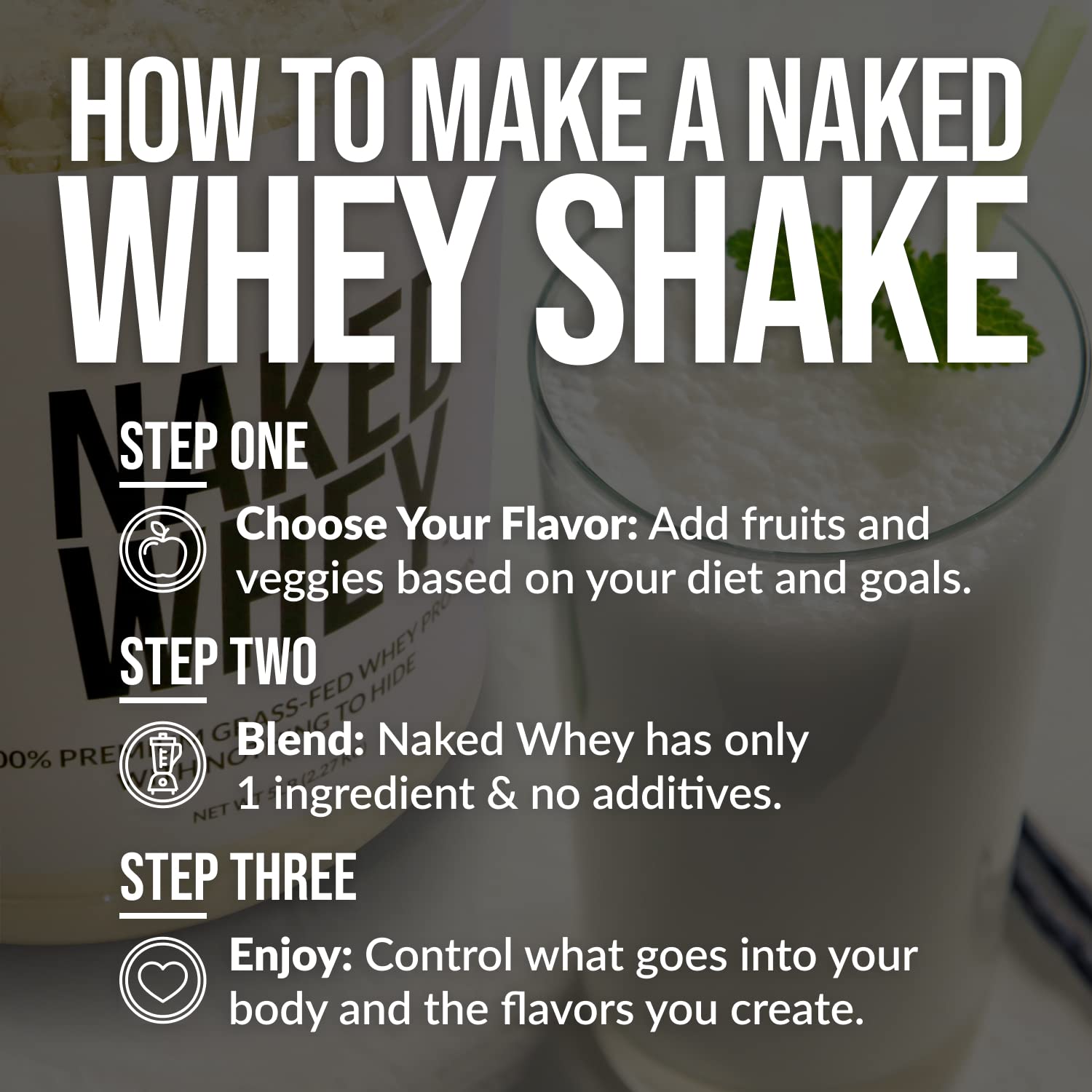 NAKED Whey 1Lb - Only 1 Ingredient, Grass Fed Whey Protein Powder, NSF Certified, Undenatured, No Gmos, No Soy, Gluten Free - PrimeBioHealth - canada supplements