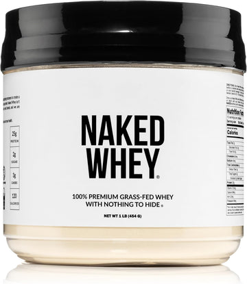 NAKED Whey 1Lb - Only 1 Ingredient, Grass Fed Whey Protein Powder, NSF Certified, Undenatured, No Gmos, No Soy, Gluten Free - PrimeBioHealth - canada supplements