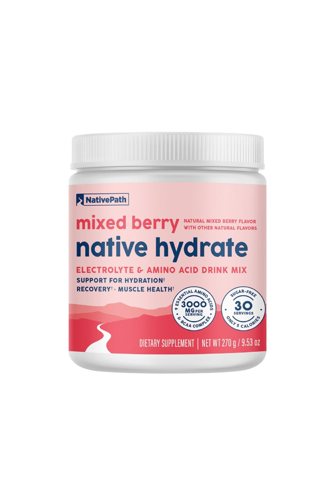 NativePath Hydrate, Zero Sugar, Electrolytes Powder with BCAAs, Mixed Berry Hydration, Keto & Paleo Friendly, 30 Servings - PrimeBioHealth - canada supplements