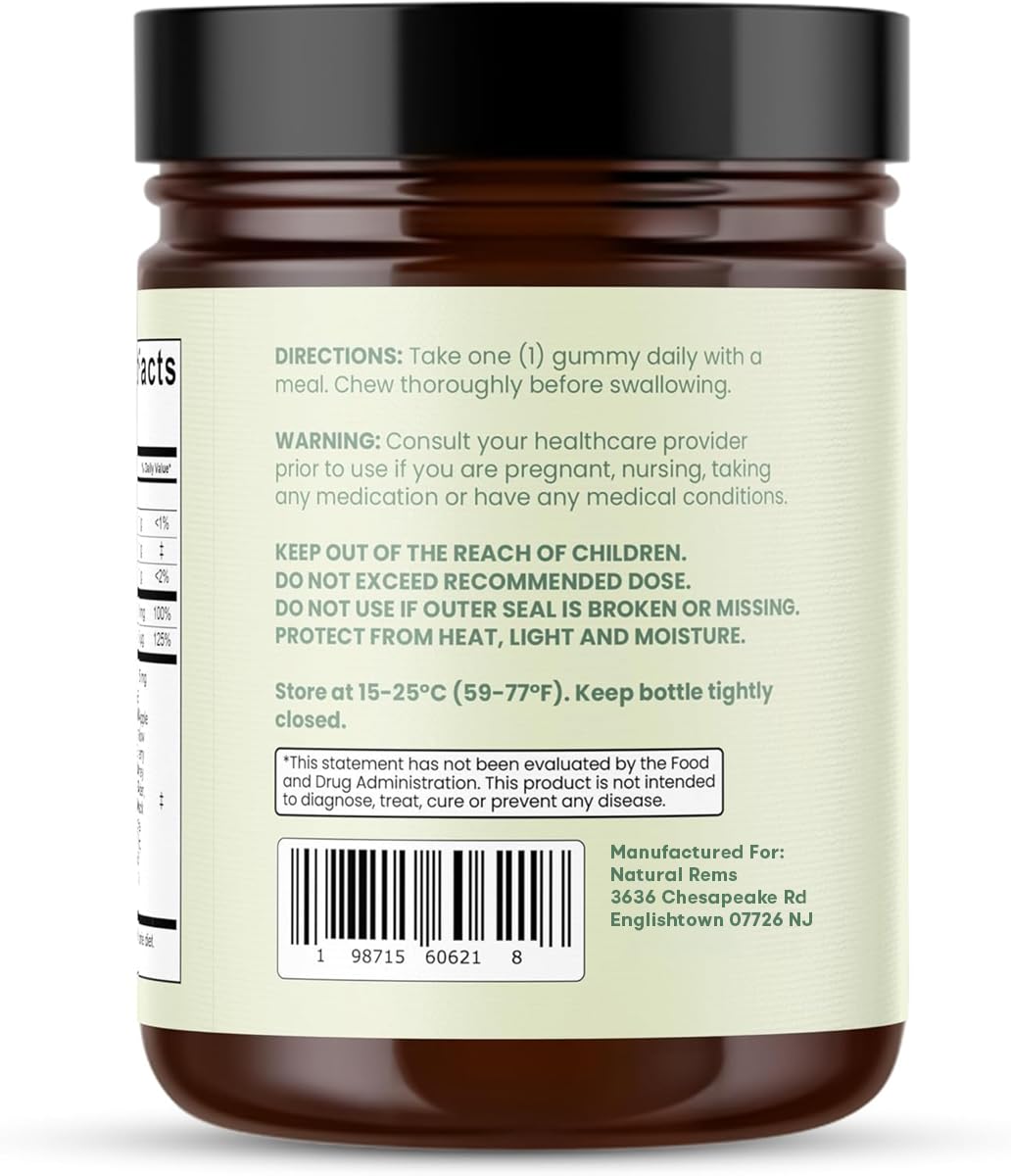 Natural Rems Sea Moss Gummies 16-in-1 - Ashwagandha Black Seed Oil Bladder Wrack Turmeric Vitamin C & D3 with Manuka Burdock Root Dandelion Yellow - PrimeBioHealth - canada supplements