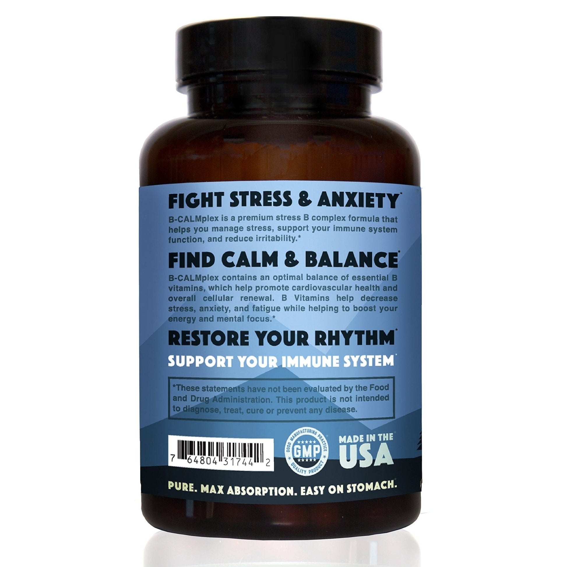 Natural Rhythm B-CALMplex B-Complex Vitamin Supplement, Comprehensive B Vitamin Blend with Methylfolate & B12, 3 Month Supply, 90 Capsules - PrimeBioHealth - canada supplements