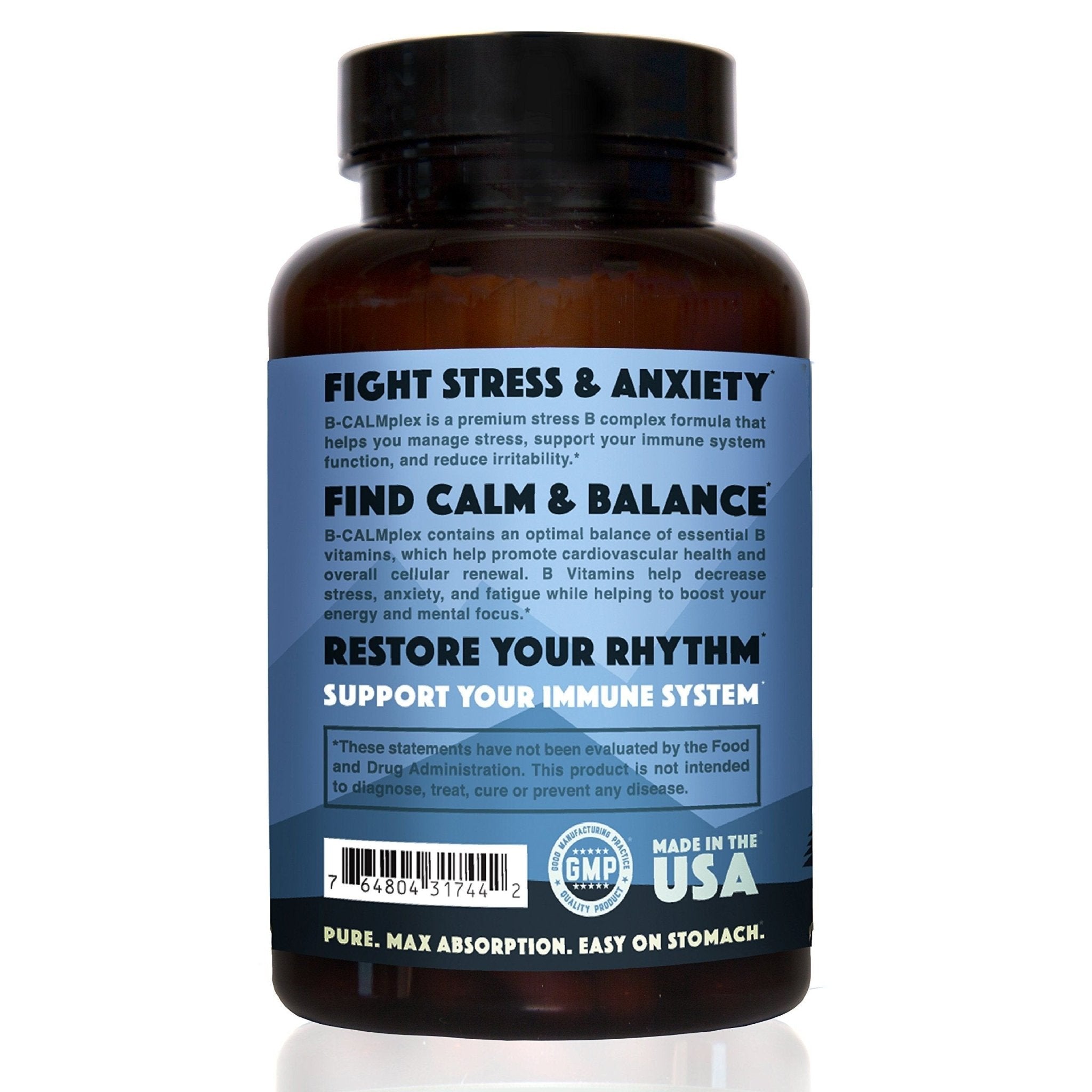 Natural Rhythm B-CALMplex B-Complex Vitamin Supplement, Comprehensive B Vitamin Blend with Methylfolate & B12, 3 Month Supply, 90 Capsules - PrimeBioHealth - canada supplements
