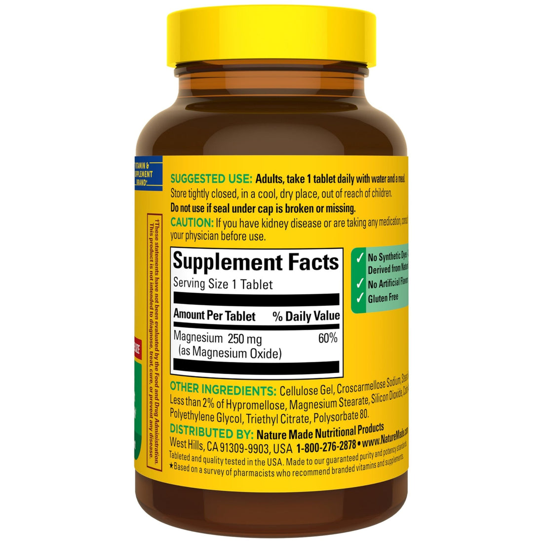 Nature Made Magnesium Oxide 250 mg, Magnesium Supplements for Men and Women, Support for Muscle, Heart - PrimeBioHealth - canada supplements