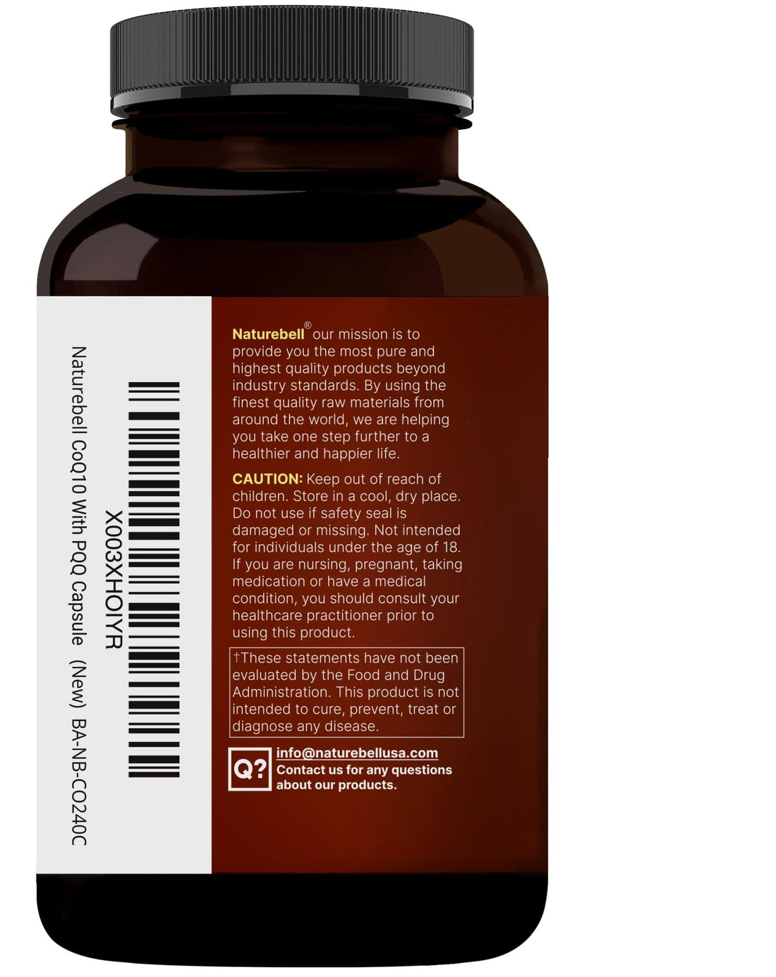 NatureBell CoQ10 200mg with PQQ, 240 Veggie Capsules | Stable High Absorption Form – Antioxidant Support for Heart, & Energy Health - PrimeBioHealth - canada supplements