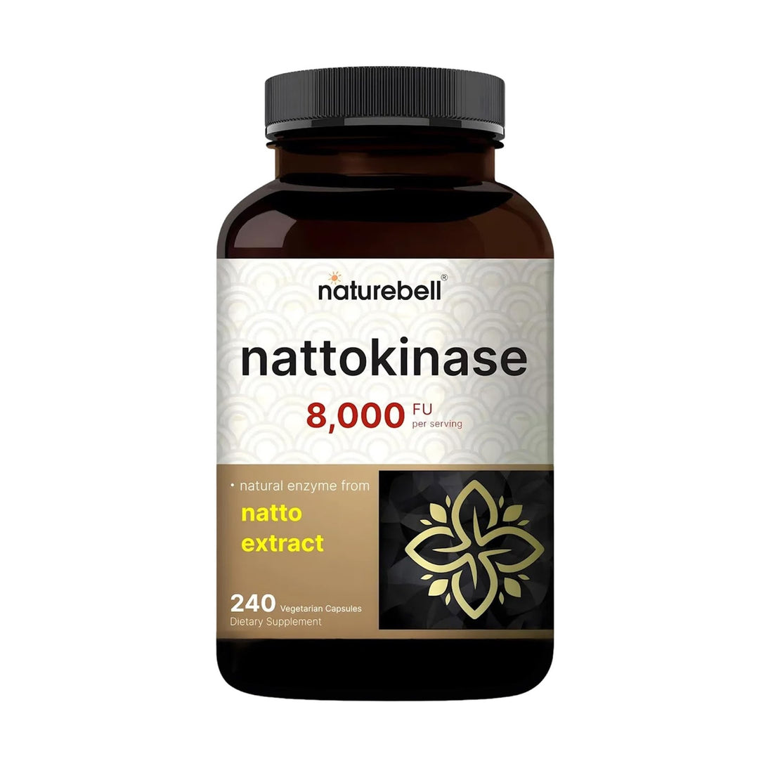NatureBell Nattokinase - 240 Capsules - 8,000 FU Max Strength from Fermented Natto Extract - for Heart Health - PrimeBioHealth - canada supplements