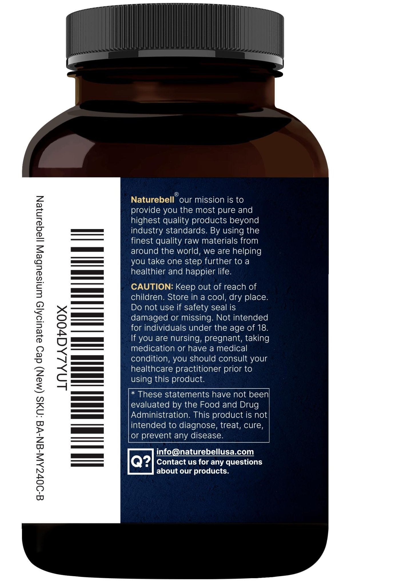 Naturebell Pure Magnesium Glycinate 500mg, 240 Veggie Capsules | 100% Chelated & Purified – 3rd Party Tested, Vegan Friendly, Non-GMO, Filler Free - PrimeBioHealth - canada supplements