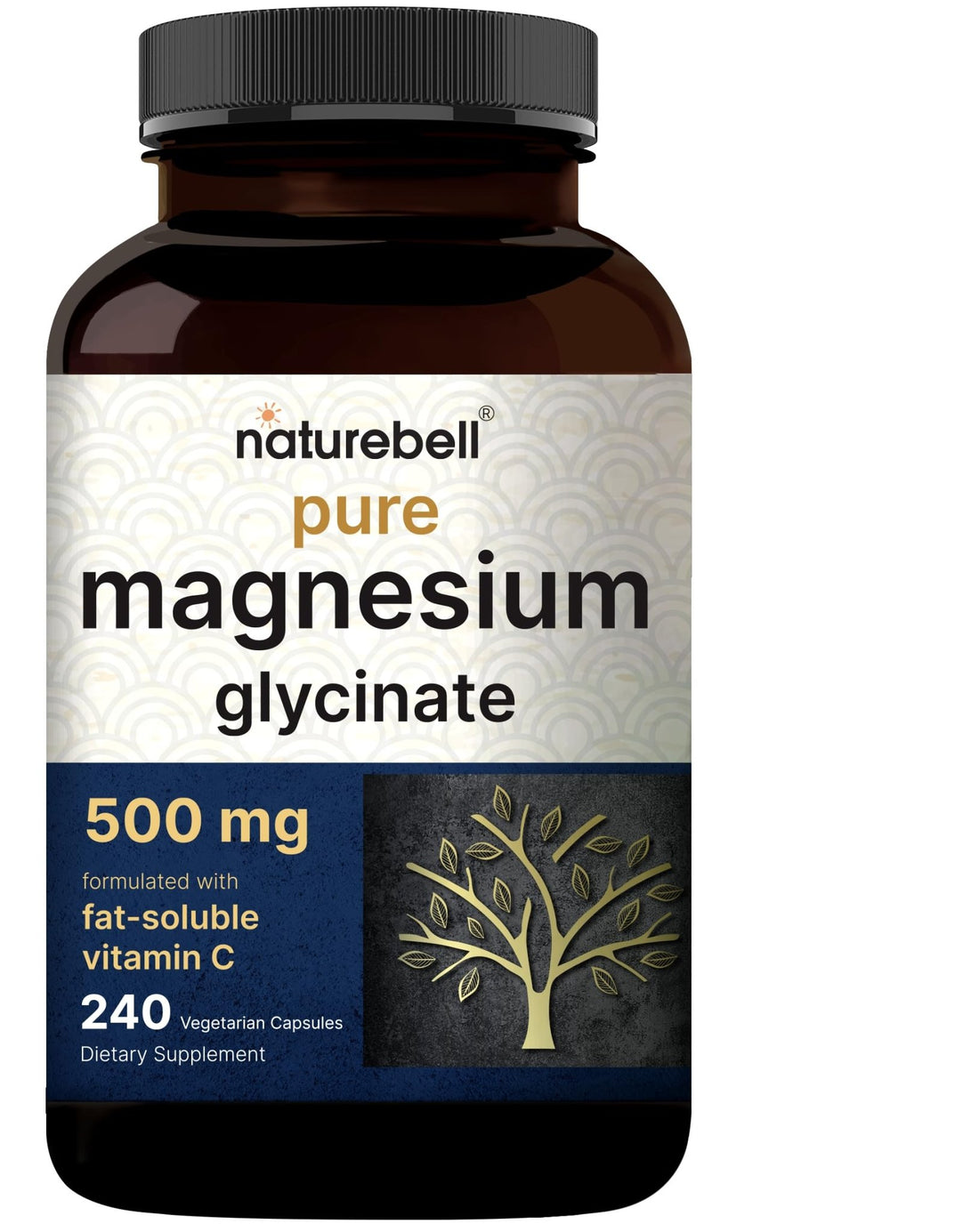 Naturebell Pure Magnesium Glycinate 500mg, 240 Veggie Capsules | 100% Chelated & Purified – 3rd Party Tested, Vegan Friendly, Non-GMO, Filler Free - PrimeBioHealth - canada supplements