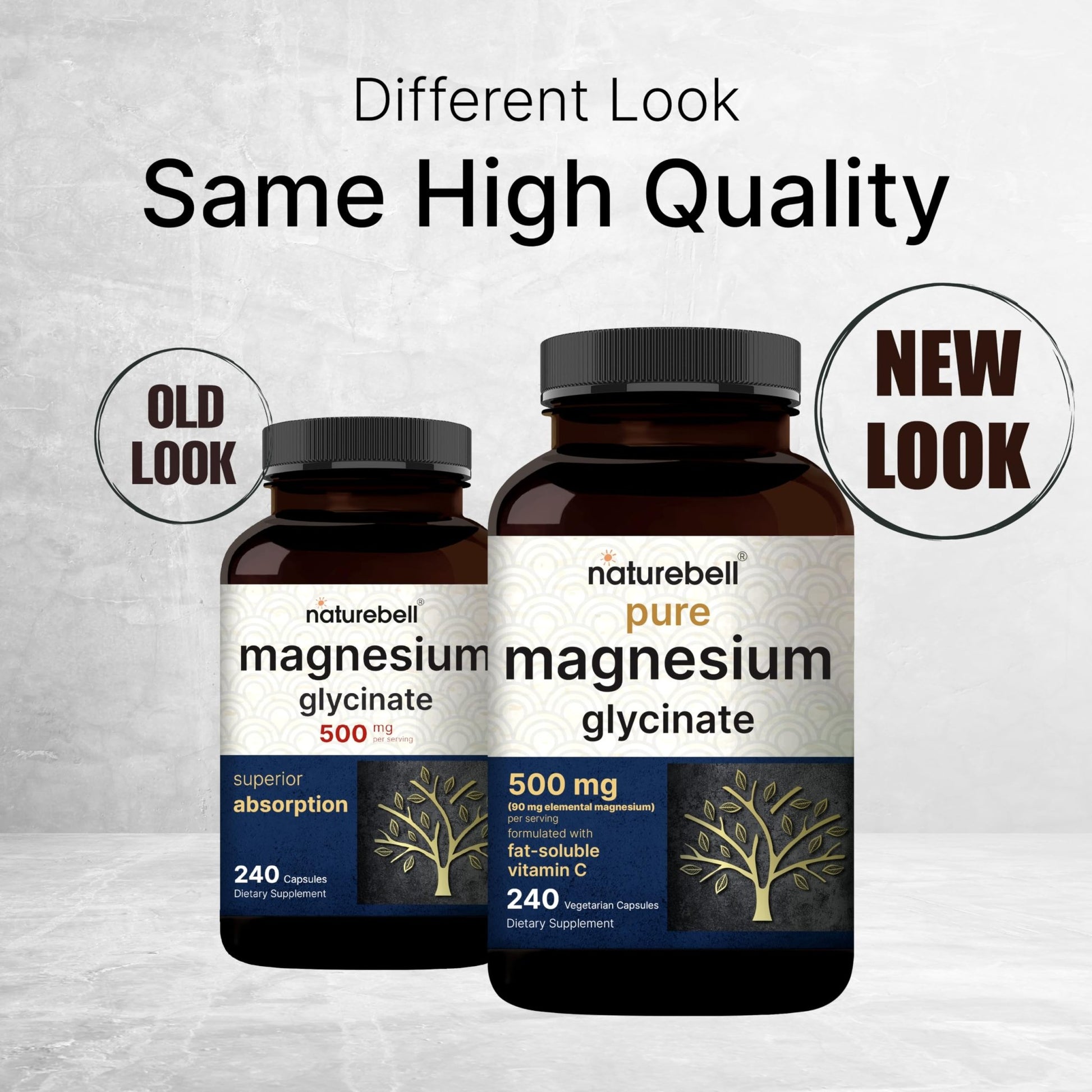 Naturebell Pure Magnesium Glycinate 500mg, 240 Veggie Capsules | 100% Chelated & Purified – 3rd Party Tested, Vegan Friendly, Non-GMO, Filler Free - PrimeBioHealth - canada supplements